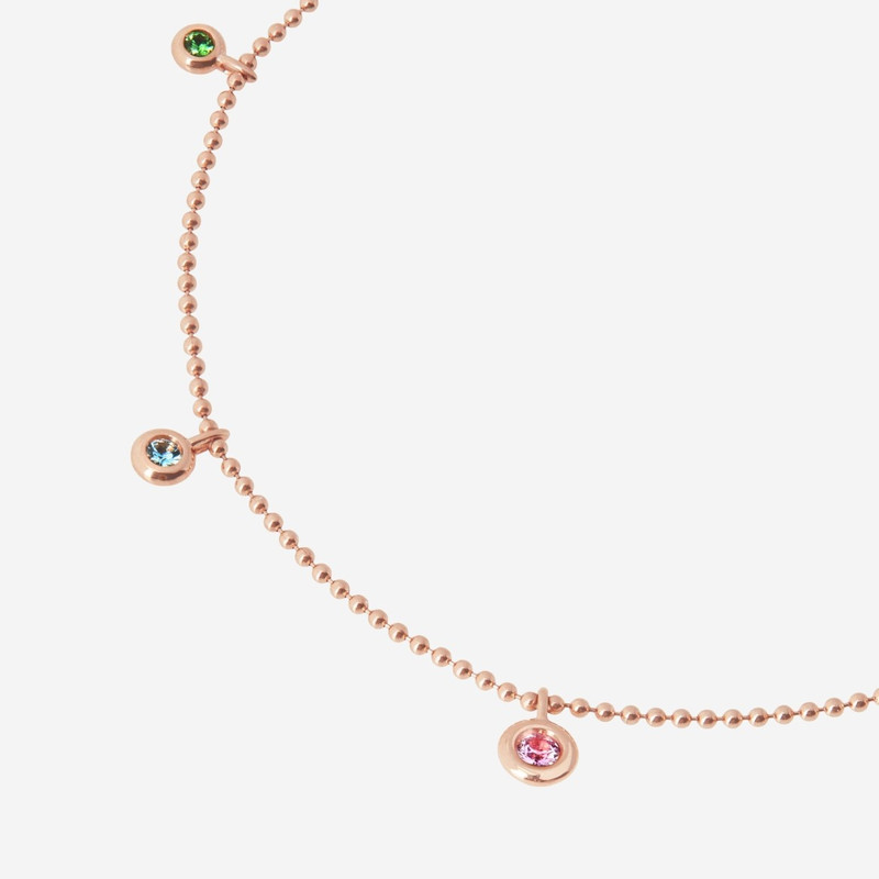 DoDo Rose Gold & Coloured Stone Bollicine Necklace outlook