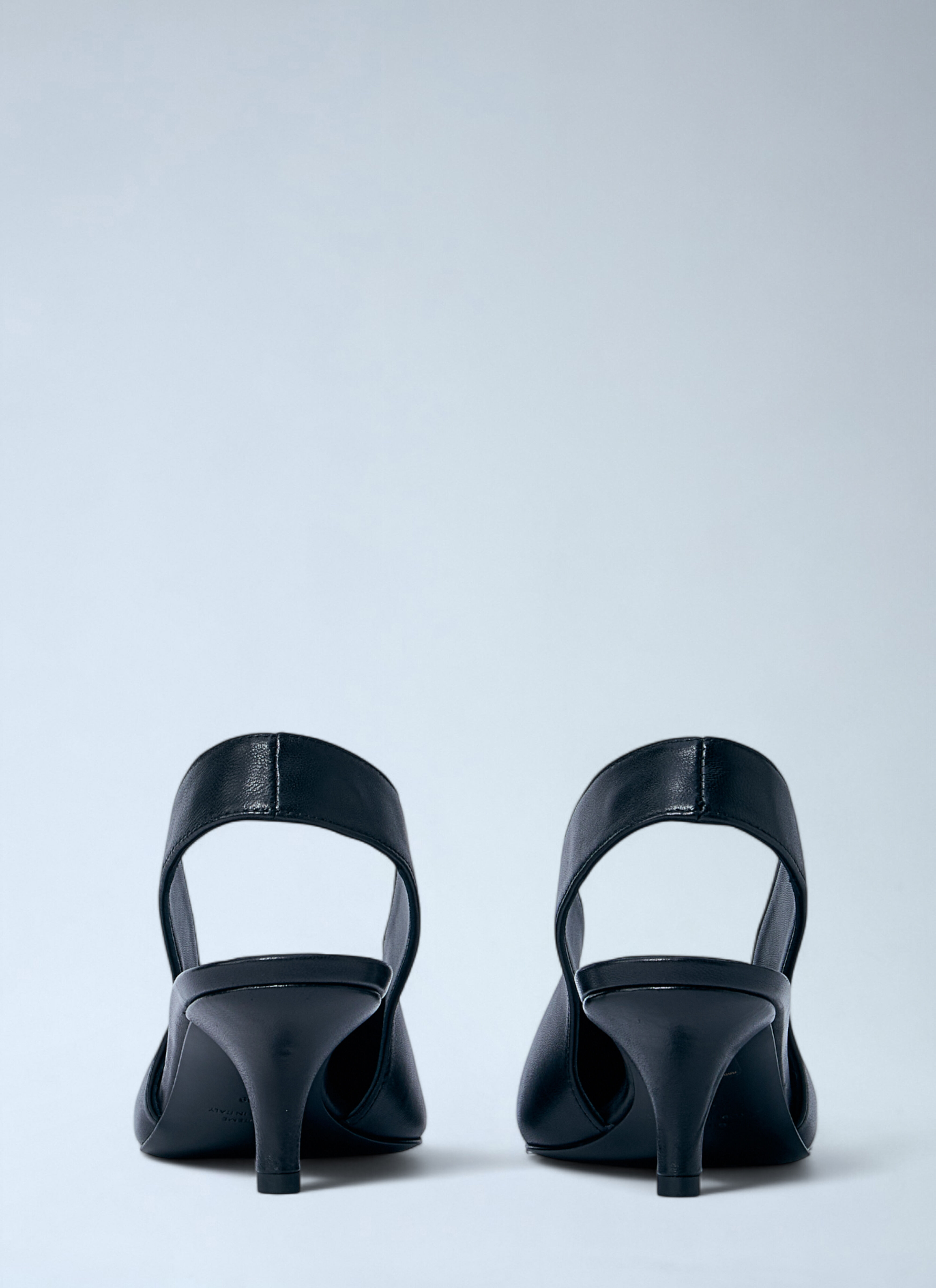 Classic Leather Slingback Heels - 5