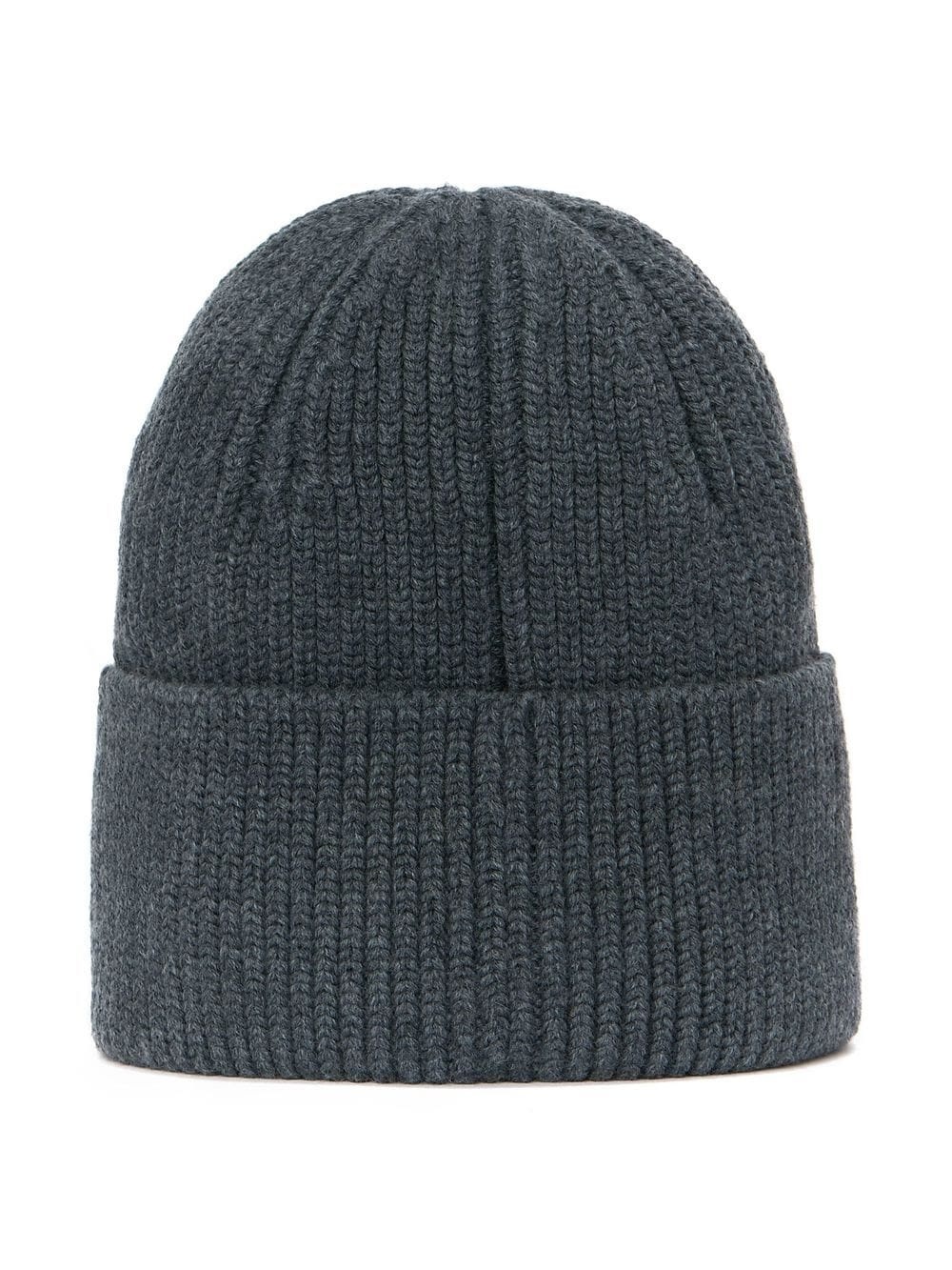 logo-patch ribbed beanie - 3