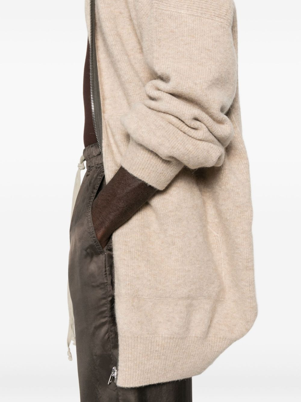 hooded zip-front cardigan - 5