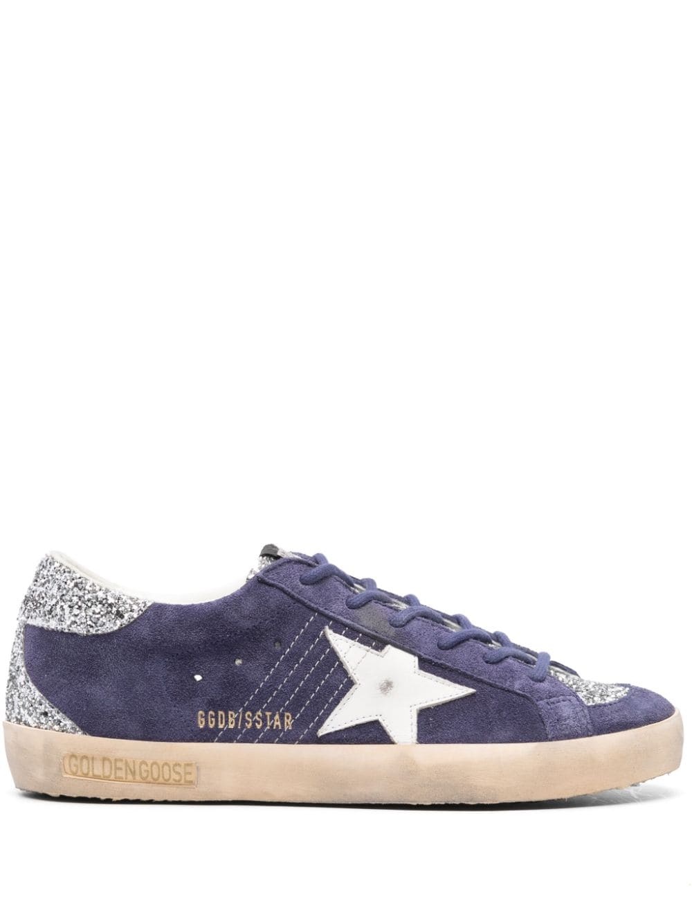 Superstar glitter-panel sneakers - 1