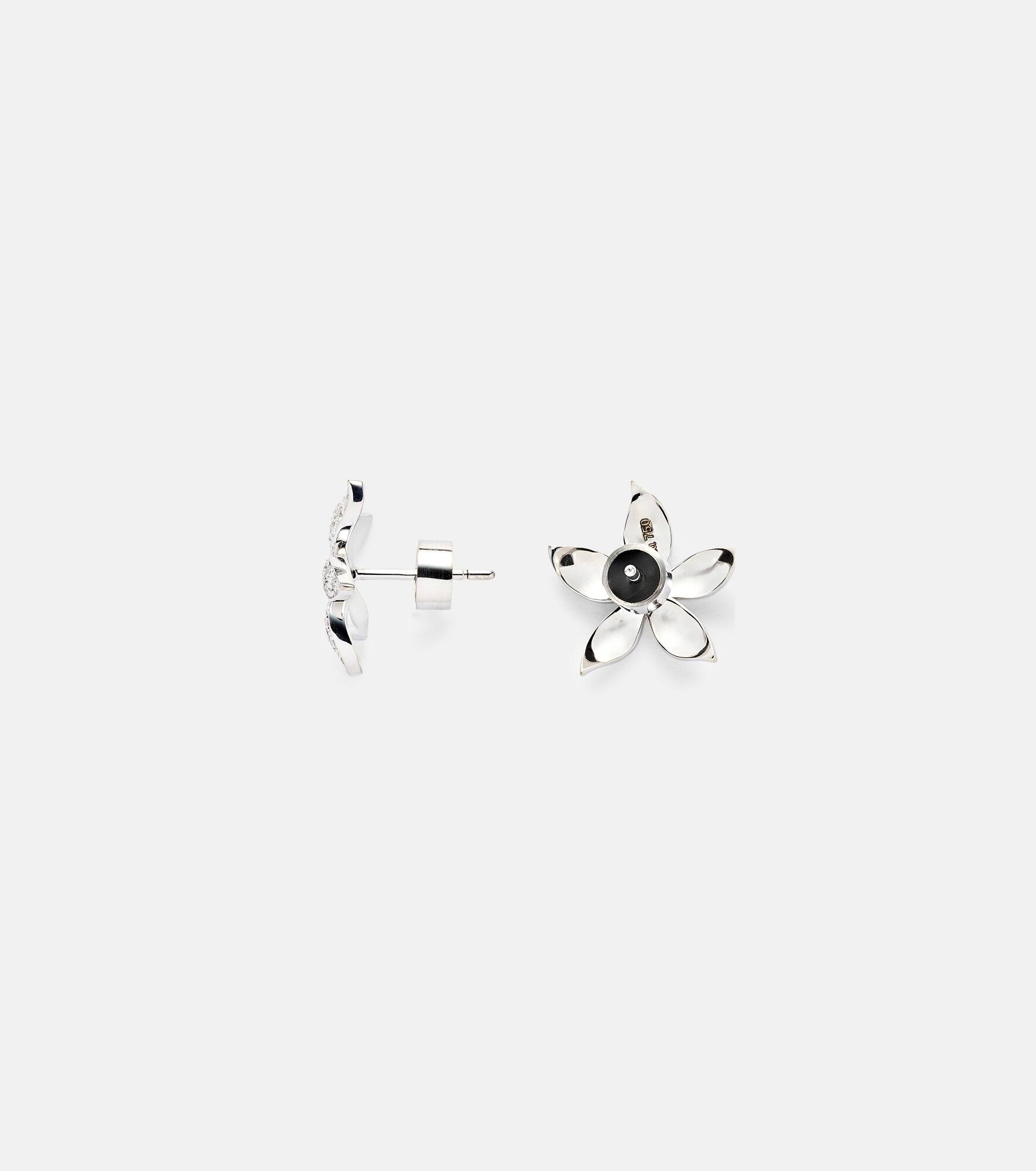 Lavender 18kt white gold earrings with diamonds - 4