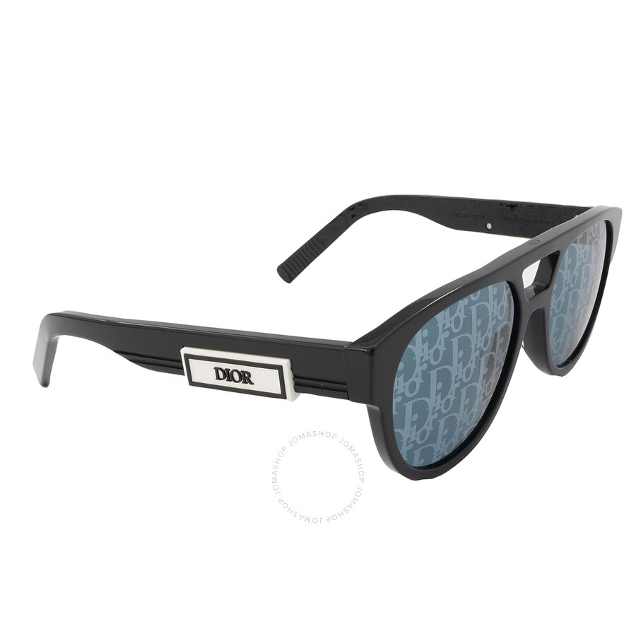 Dior Blue Logo Mirror Pilot Men's Sunglasses DIORB23 R1I 10B8 DM40054 01X 54 - 3
