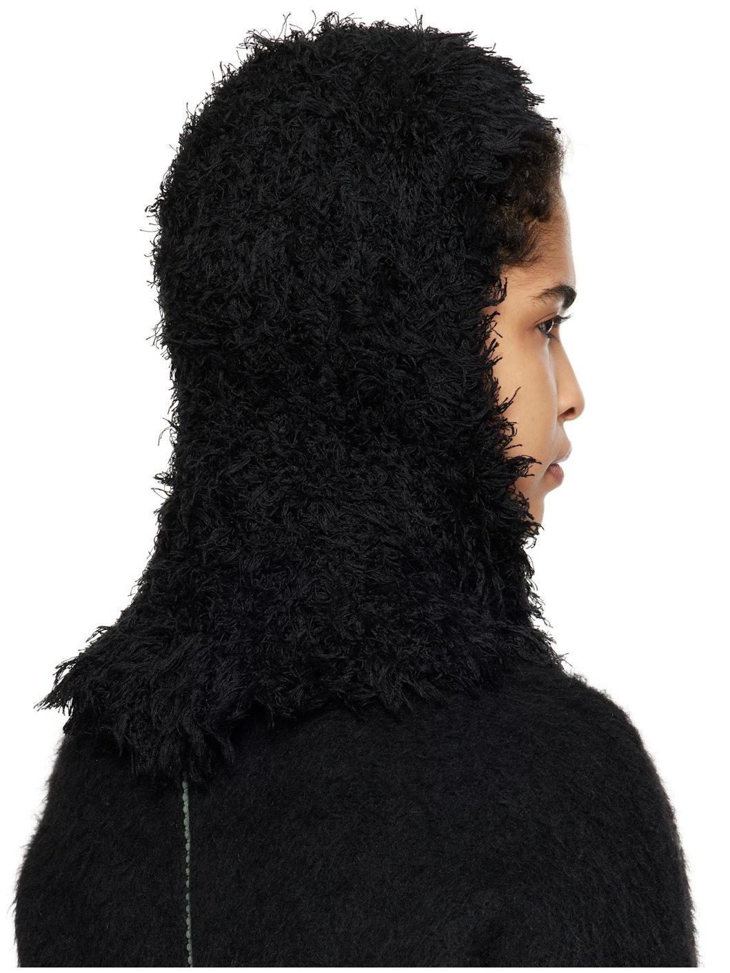 ハット KIKO KOSTADINOV Black silk Carla balaclava (KKWAW24KN12 97) Kiko Kostadinov Black Carla Knitted Hood | REVERSIBLE