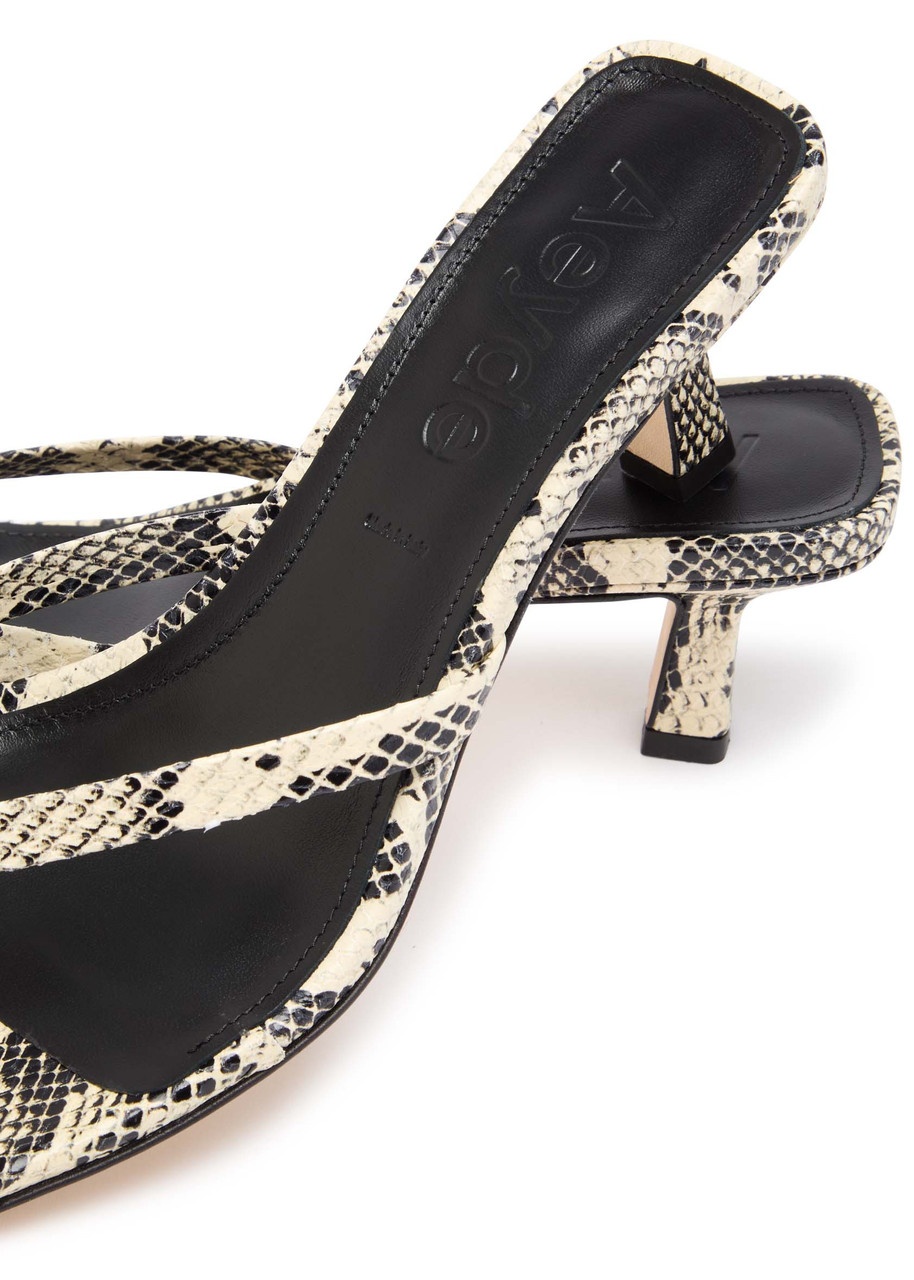 Aeyde Wilma Snake-print Leather Sandals - 4