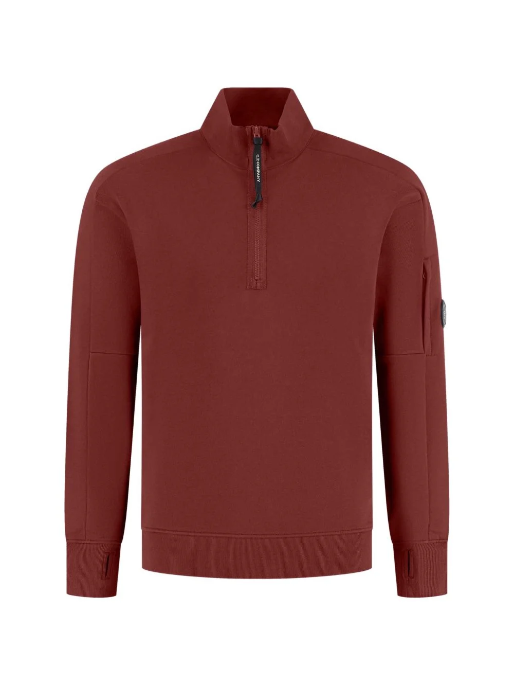 diagonal raised fleece Lens half zip sweatshirt - 1