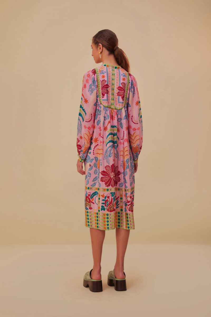 Pink Fruits Queen Scarf Midi Dress 4