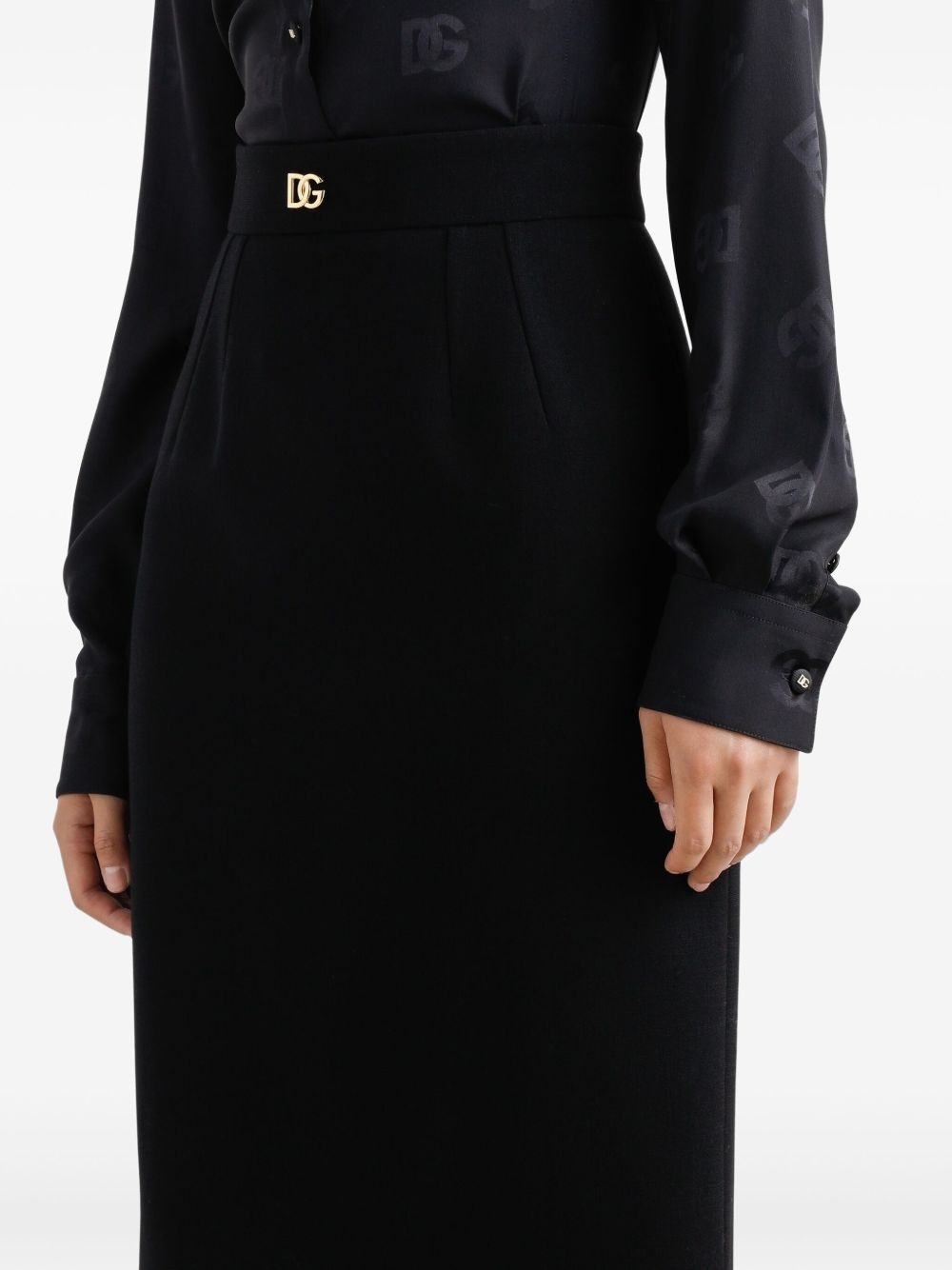 logo-plaque pencil skirt - 5