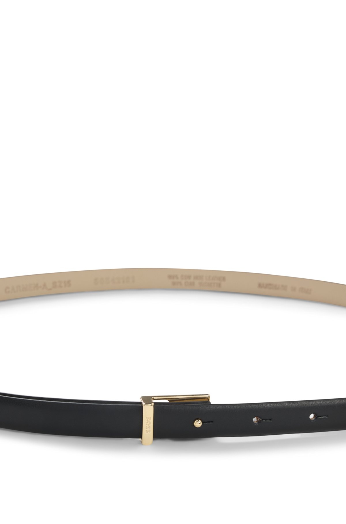 LEATHER BELT WITH GOLD-TONE BUCKLE - 4