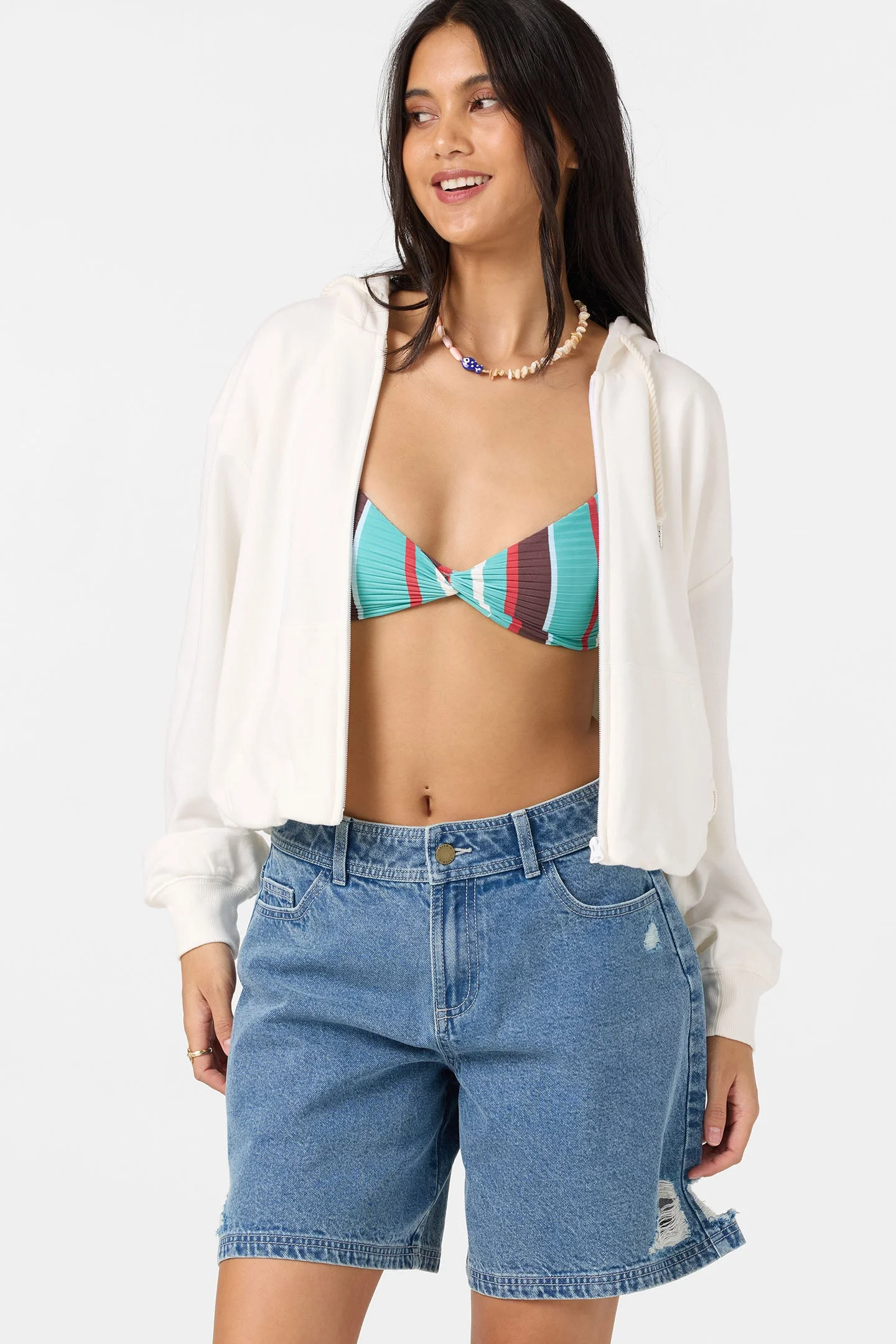 Mae Bubble Zip Fleece Hoodie - 1