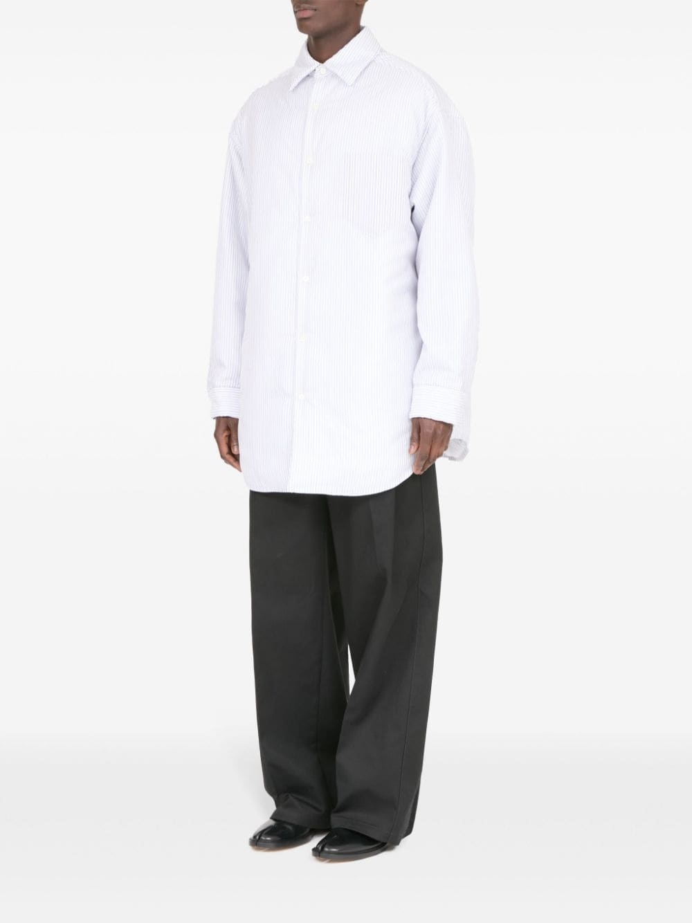 stripe-print poplin shirt - 6
