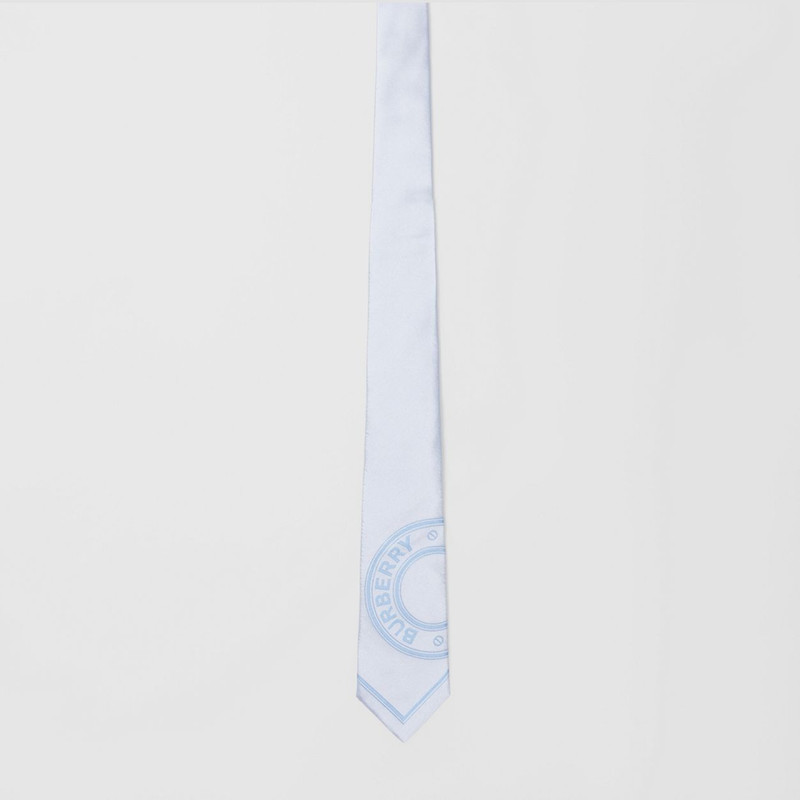 Modern Cut Logo Graphic Silk Jacquard Tie 1