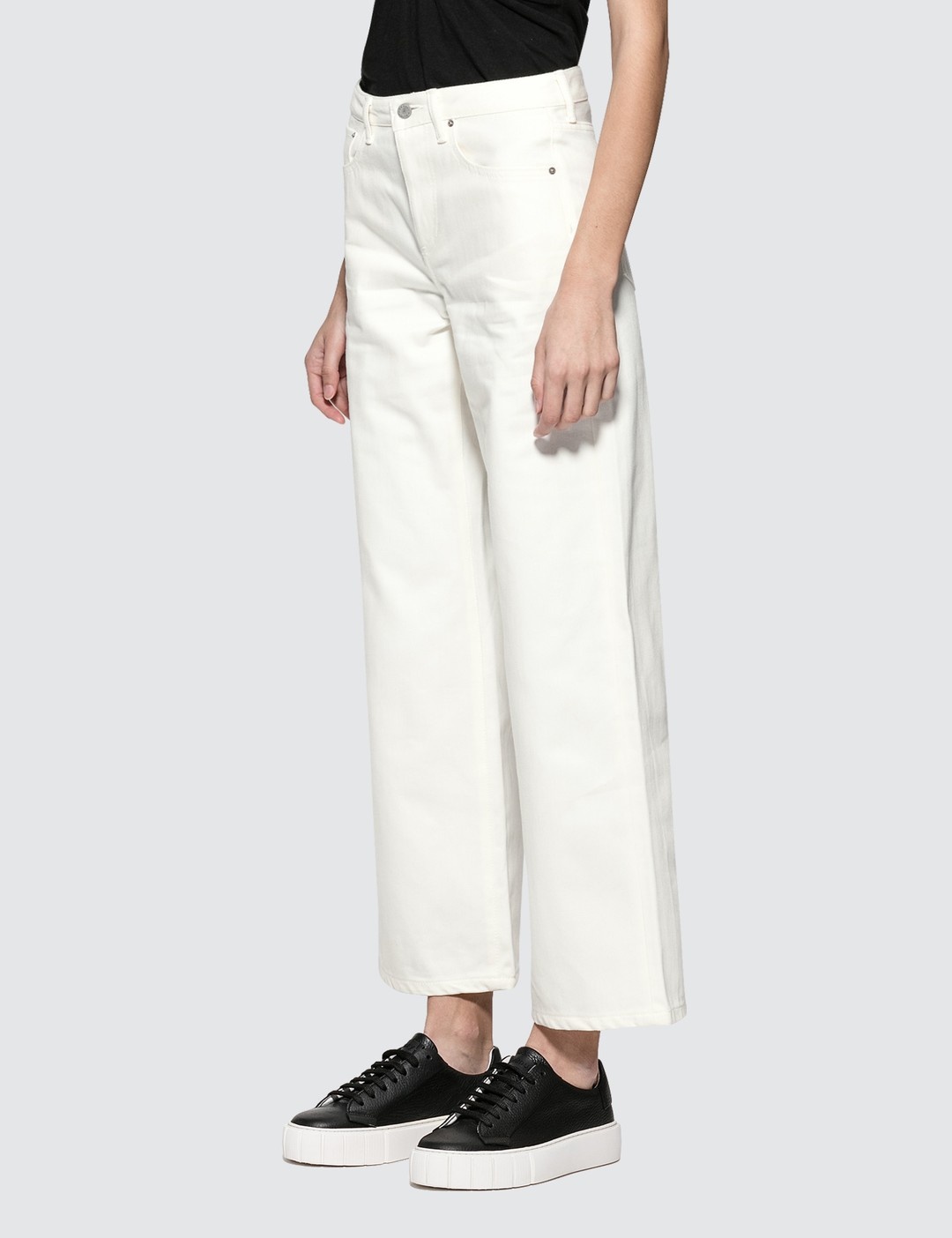 LYDIA IVORY WIDE LEG JEANS - 2