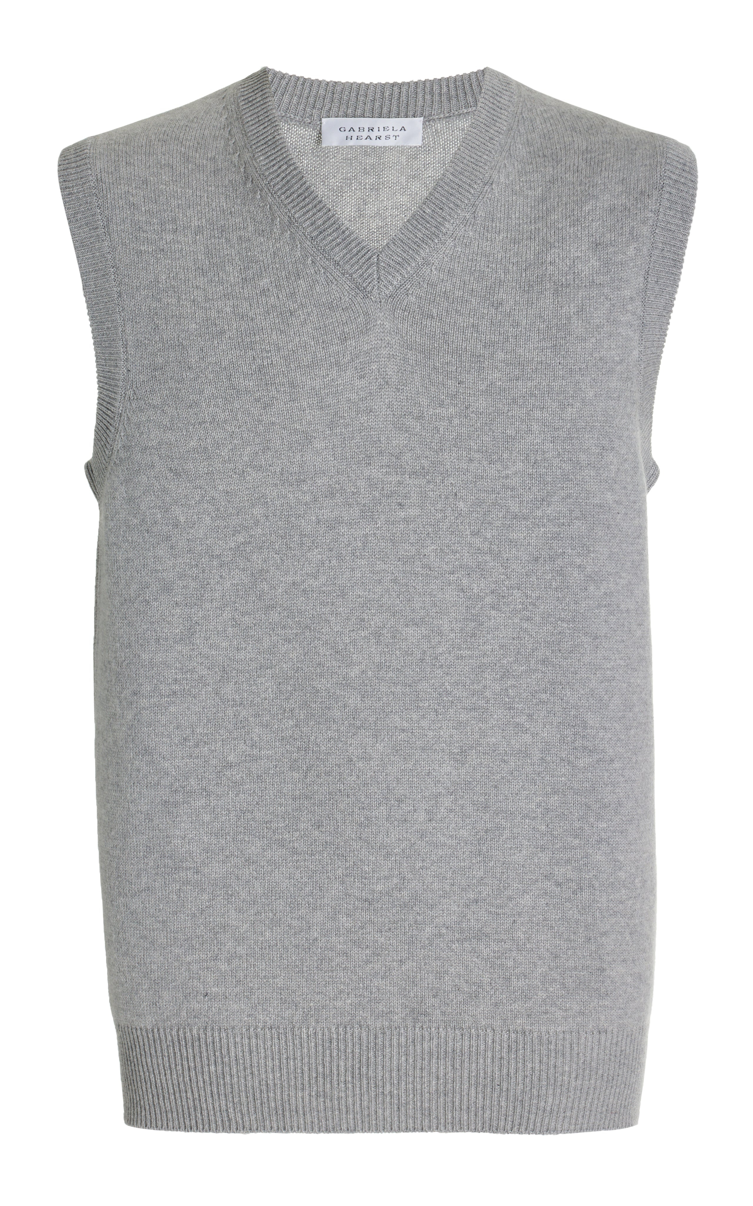 GABRIELA HEARST Fielding Knit Vest in Heather Grey Cashmere