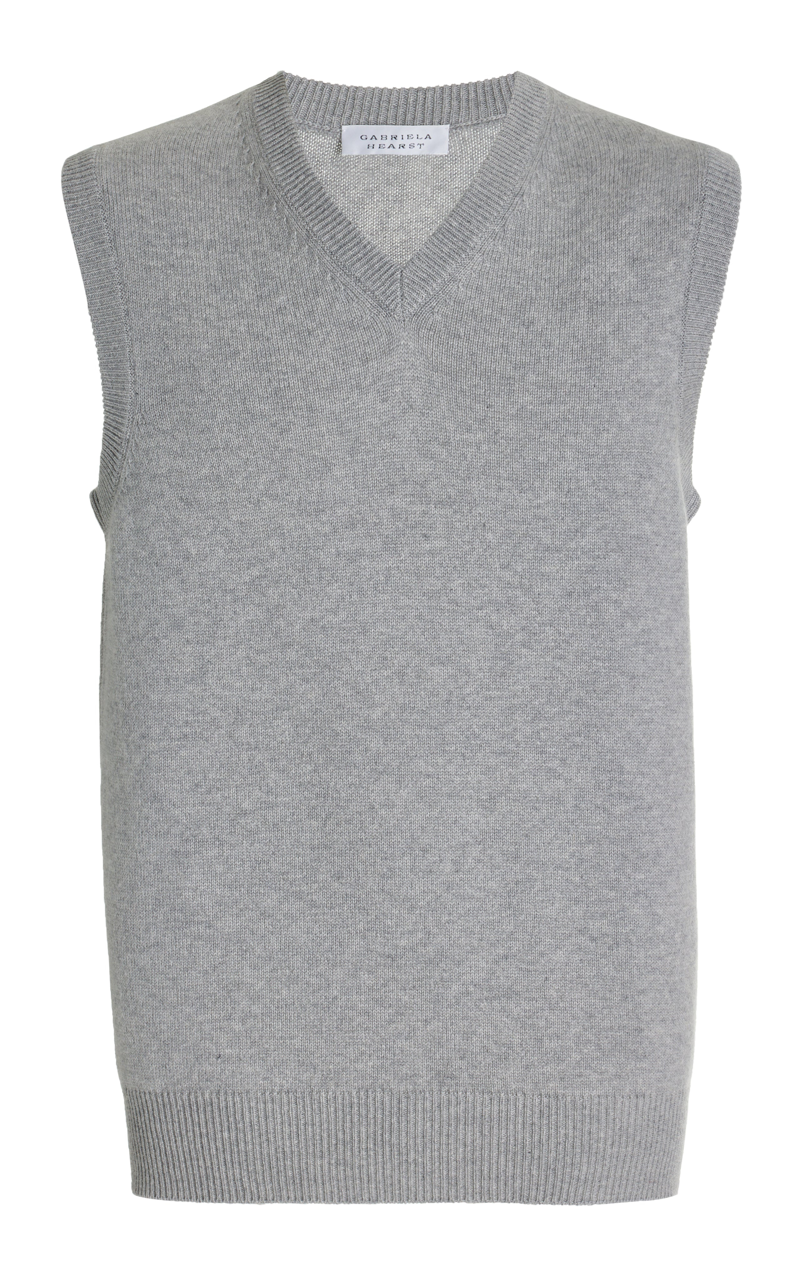 Fielding Knit Vest in Heather Grey Cashmere - 1