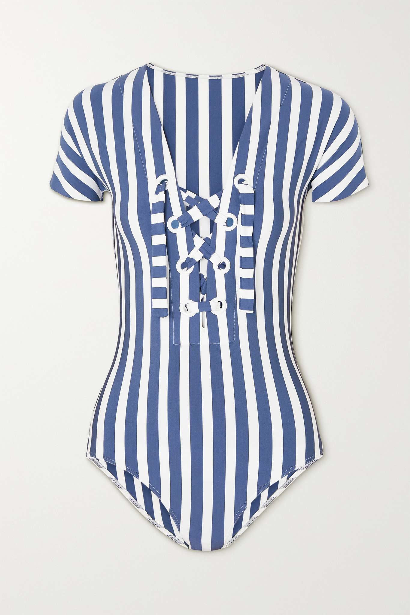 Samba Chiquito lace-up striped swimsuit - 1
