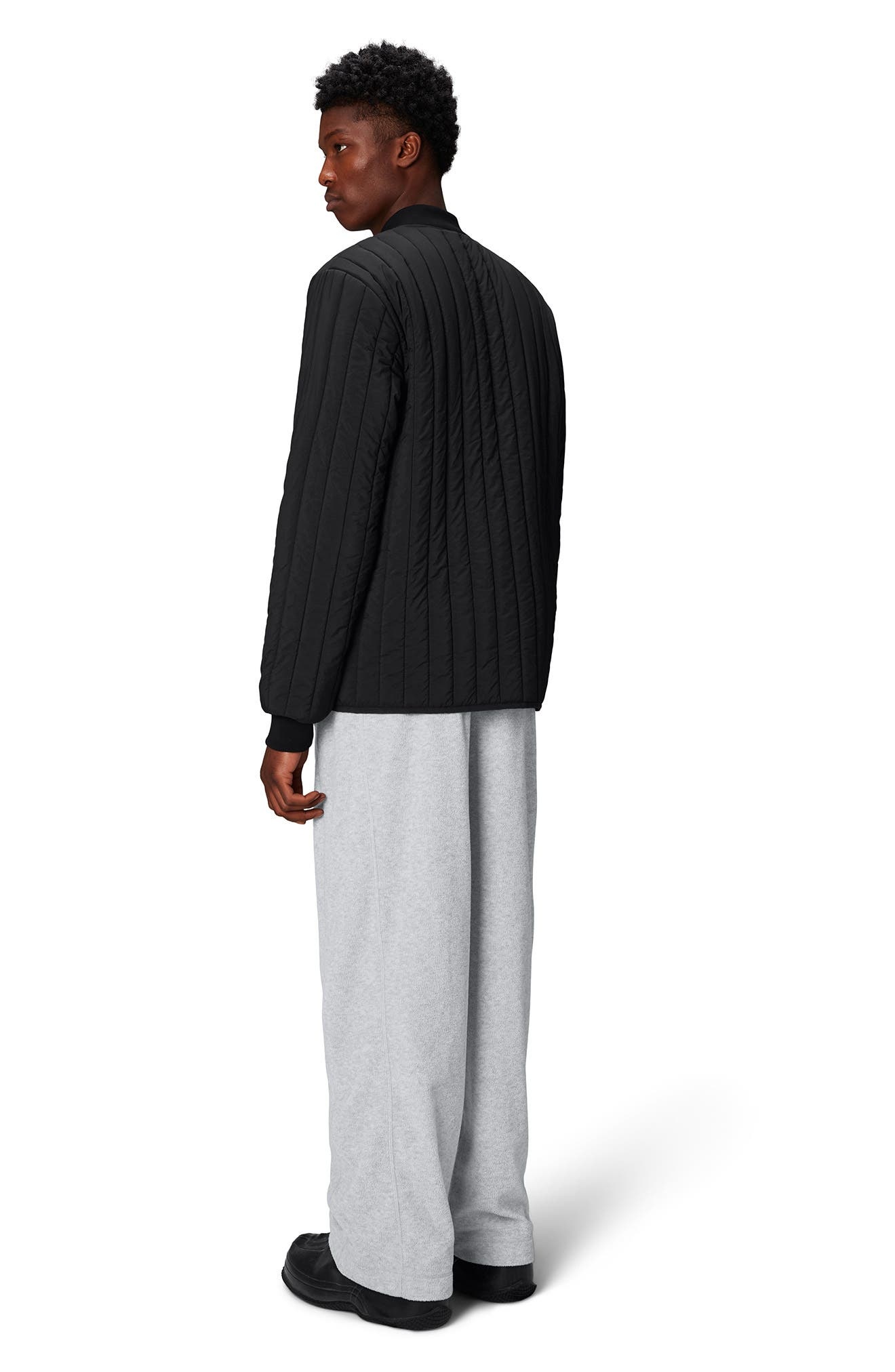 Rains Banja Water Repellent Bomber Liner Jacket in Black at Nordstrom - 2