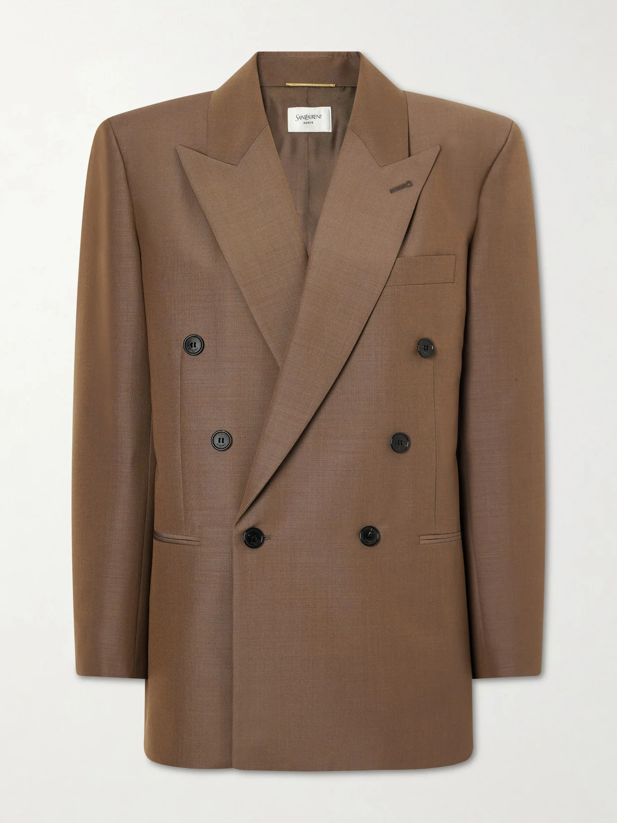 Double-breasted Wool And Mohair-blend Blazer - 1
