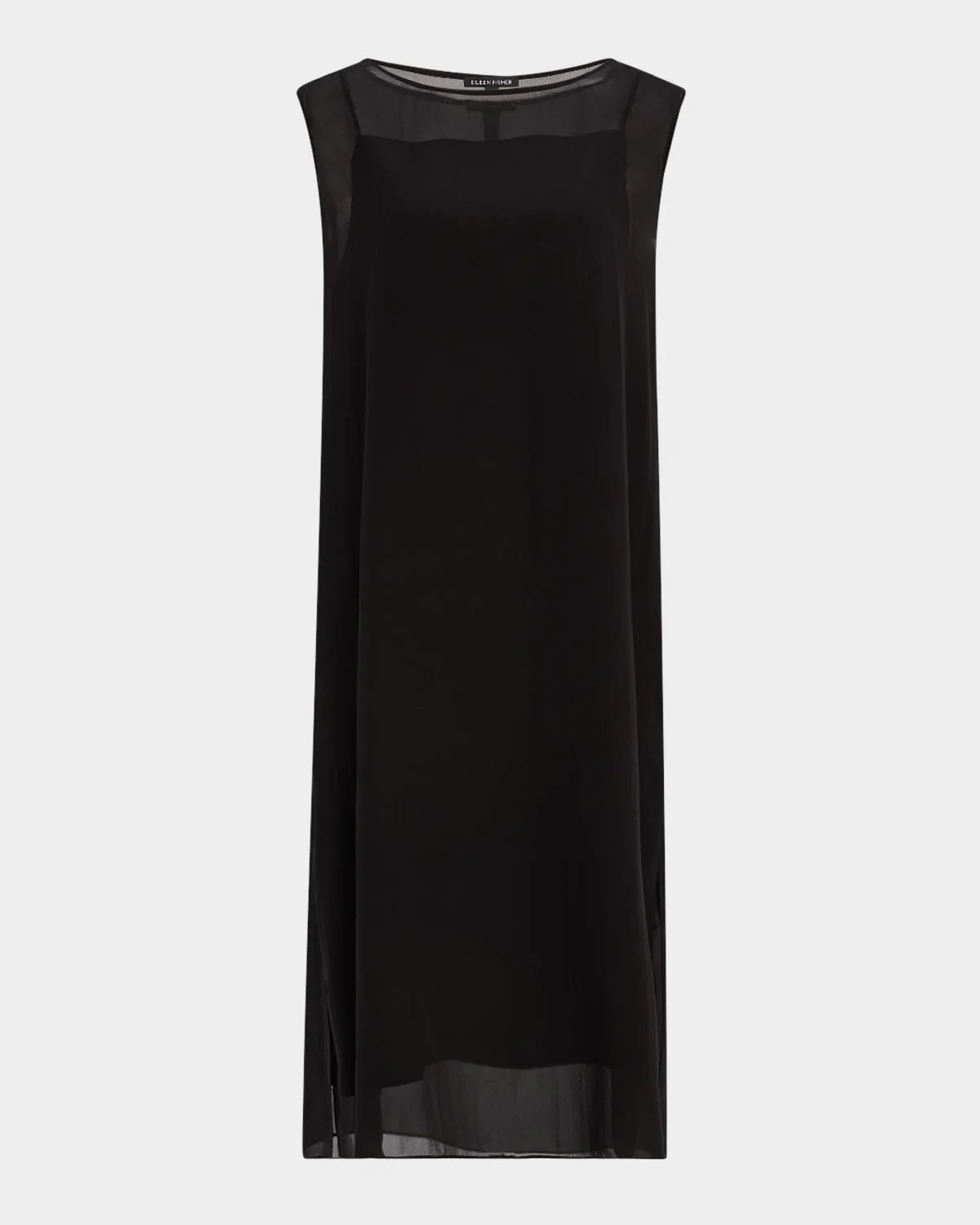 Bateau-Neck Sheer Silk Georgette Midi Dress - 1