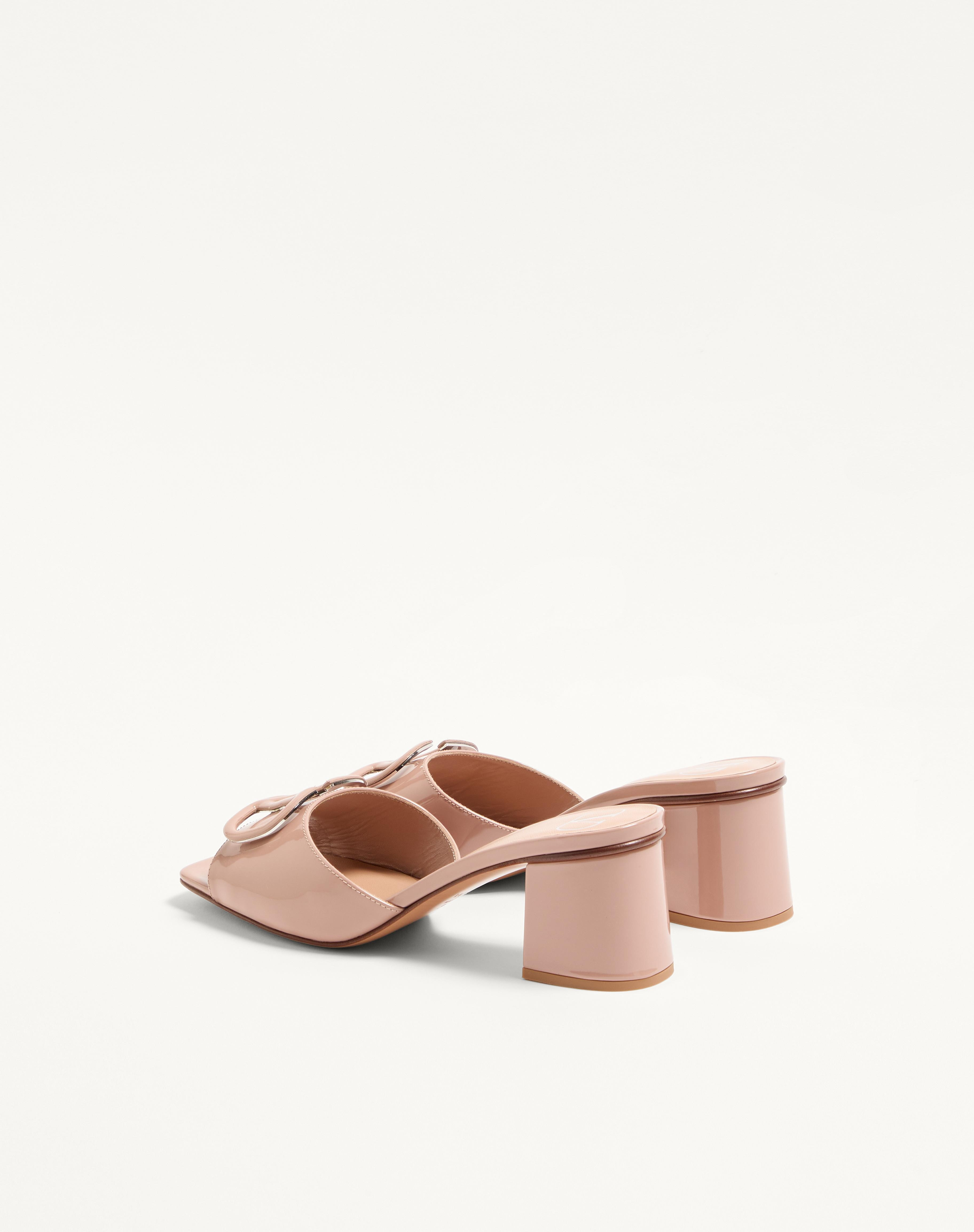 VLOGO SIGNATURE PATENT LEATHER SLIDE SANDAL 60MM - 5