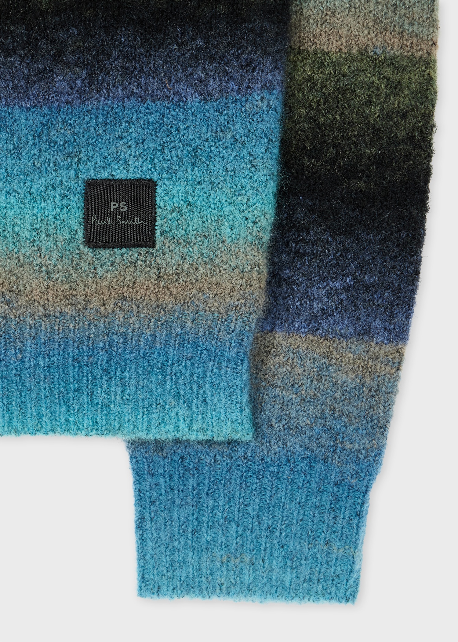Blue Faded Stripe Merino Wool-Blend Sweater - 2