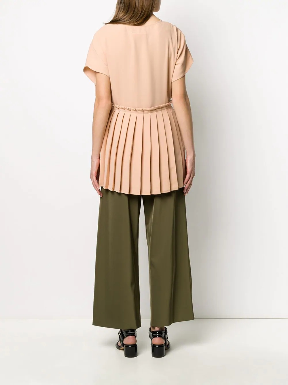 pleated panel T-shirt - 4