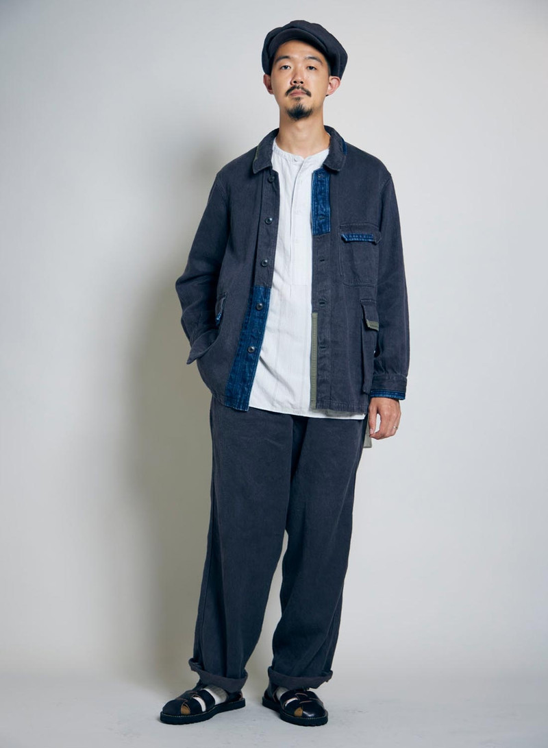 Nigel Cabourn Work Pant Repair Finish in Charcoal Grey outlook