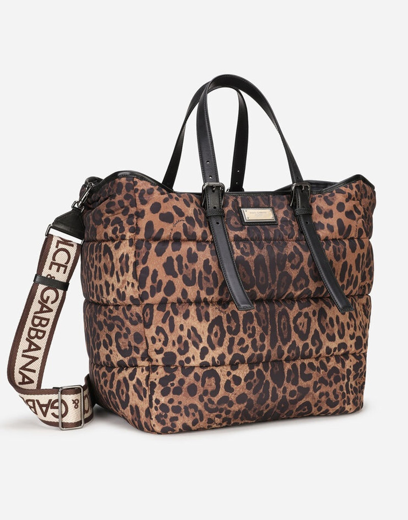 Dolce & Gabbana Leopard-print Sicily shopper in quilted nylon outlook