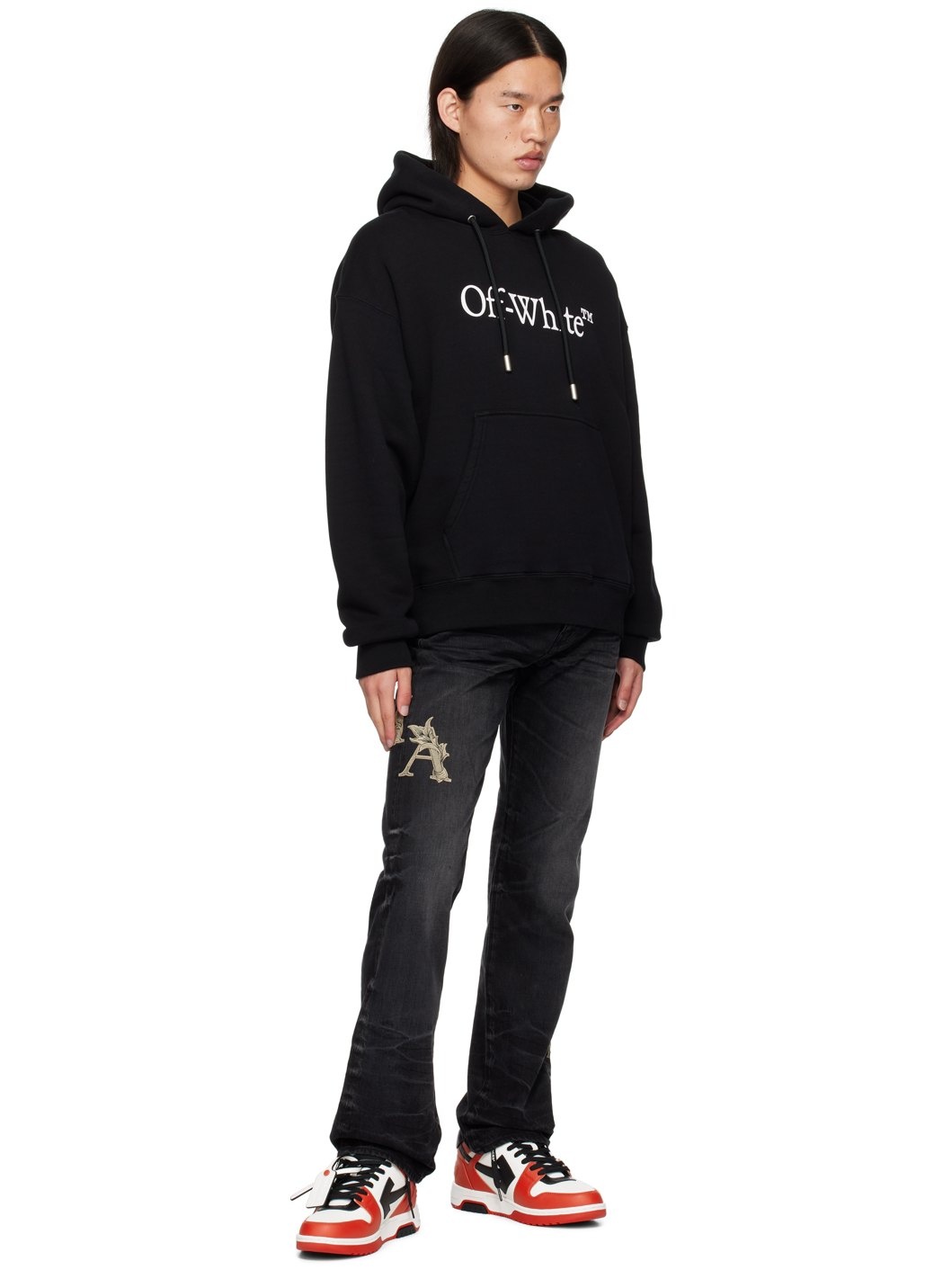 ☆OFF-WHITE☆BIG BOOKISH SKATE HOODIE フーディー 正規品 Off-White Big Bookish Skate Cotton Hoodie | Black | FARFETCH
