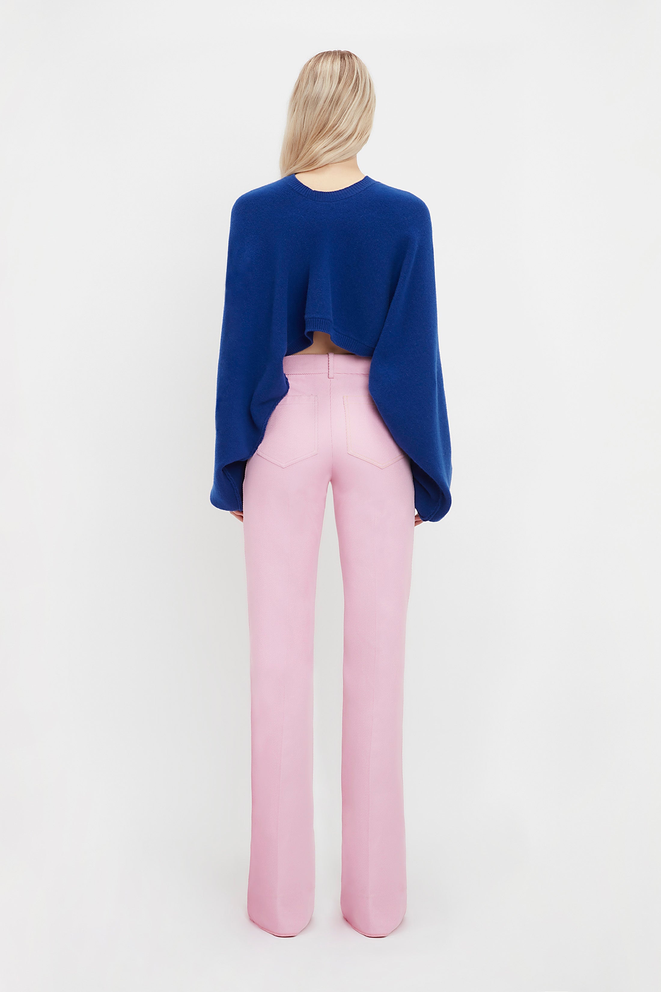Asymmetric Cropped Jumper In Cobalt - 6
