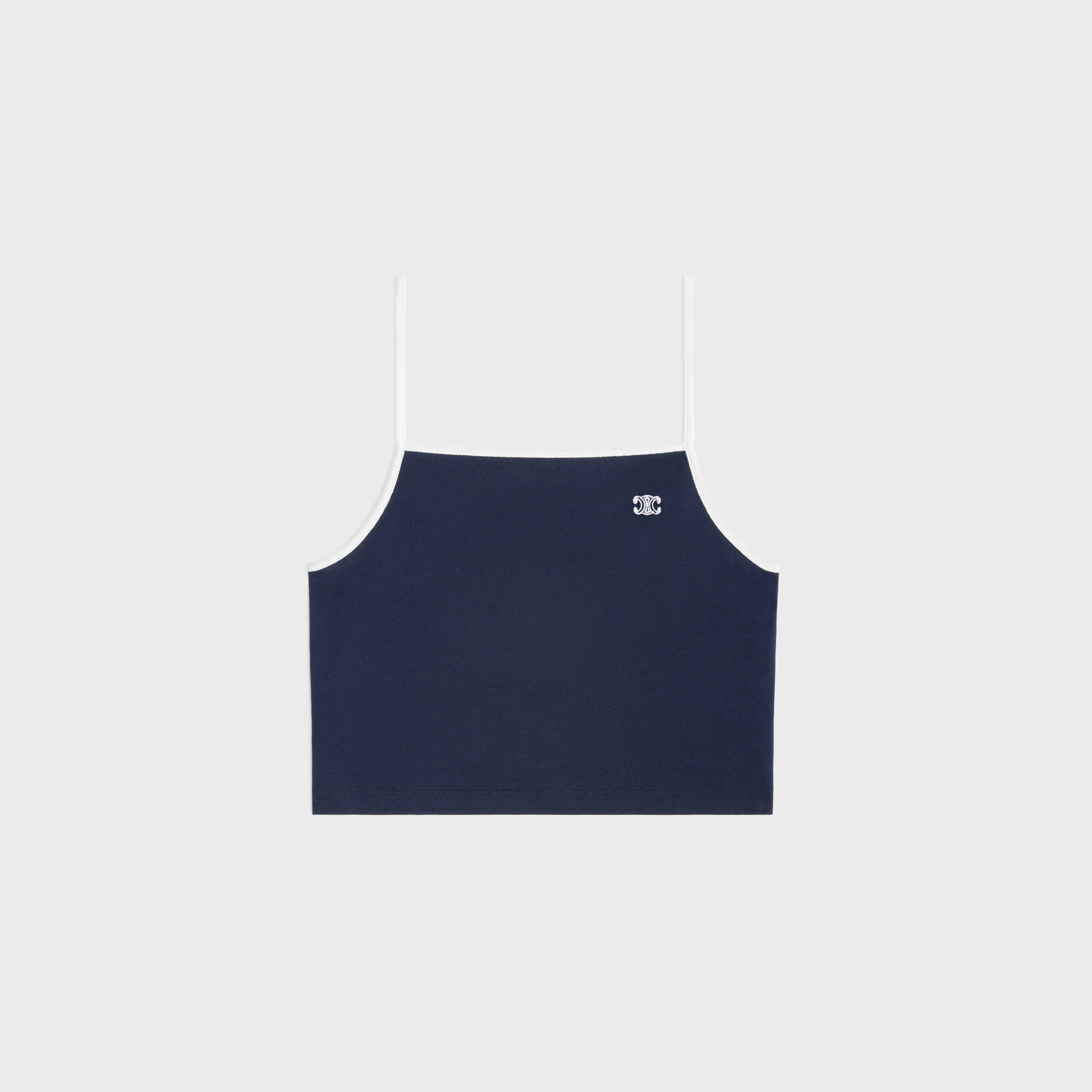 関税込 CELINE | EMBROIDERED TANK TOP IN SILK AND COTTON CELINE embroidered triomphe tank top in cotton jersey