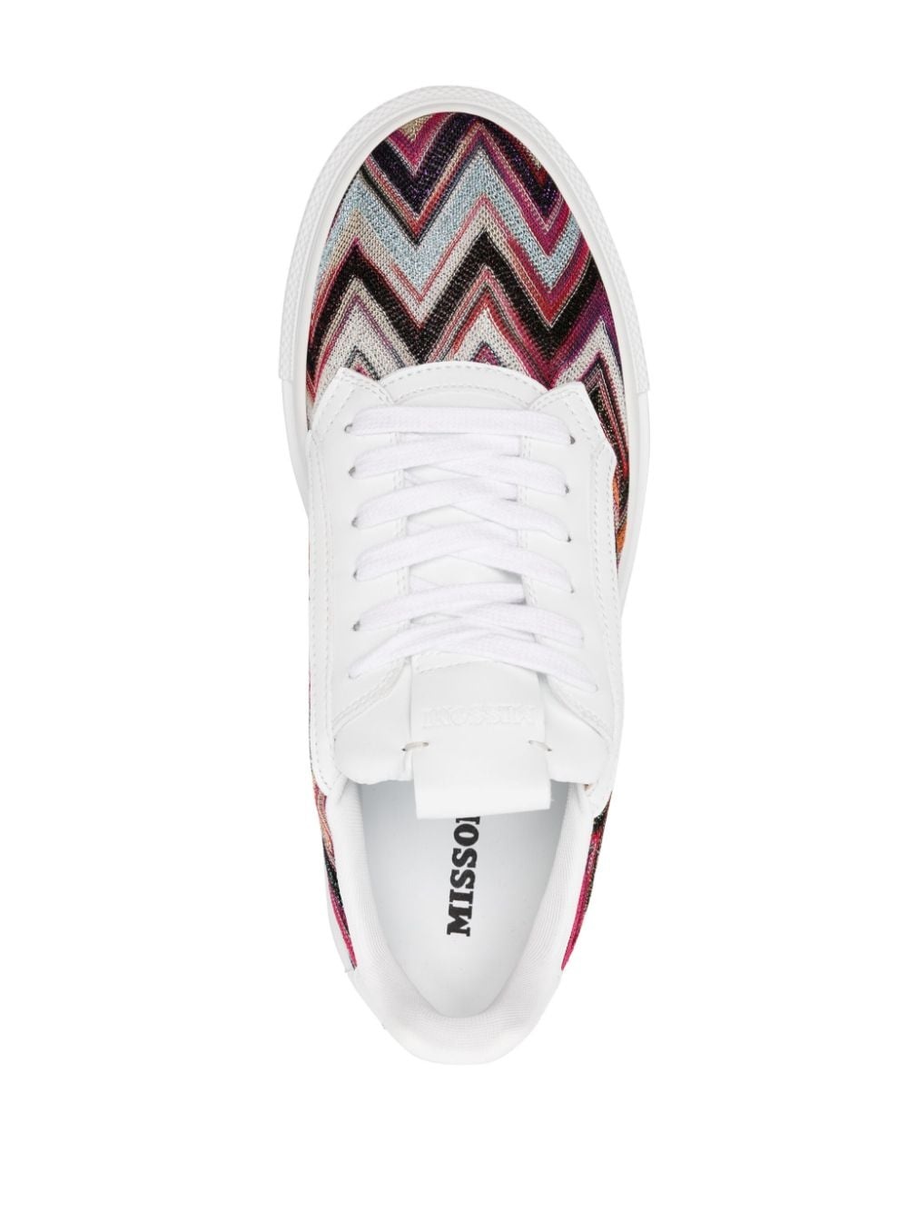 zigzag-pattern lurex-detail sneakers - 4