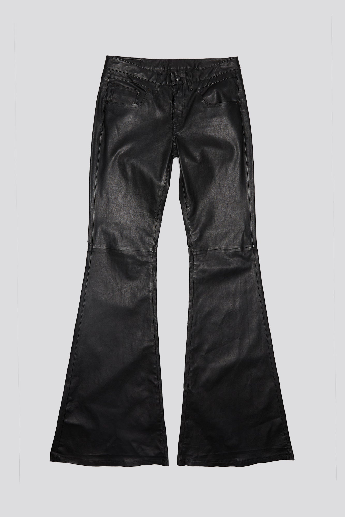 BOY FLARE LEATHER PANT - BLACK - 4