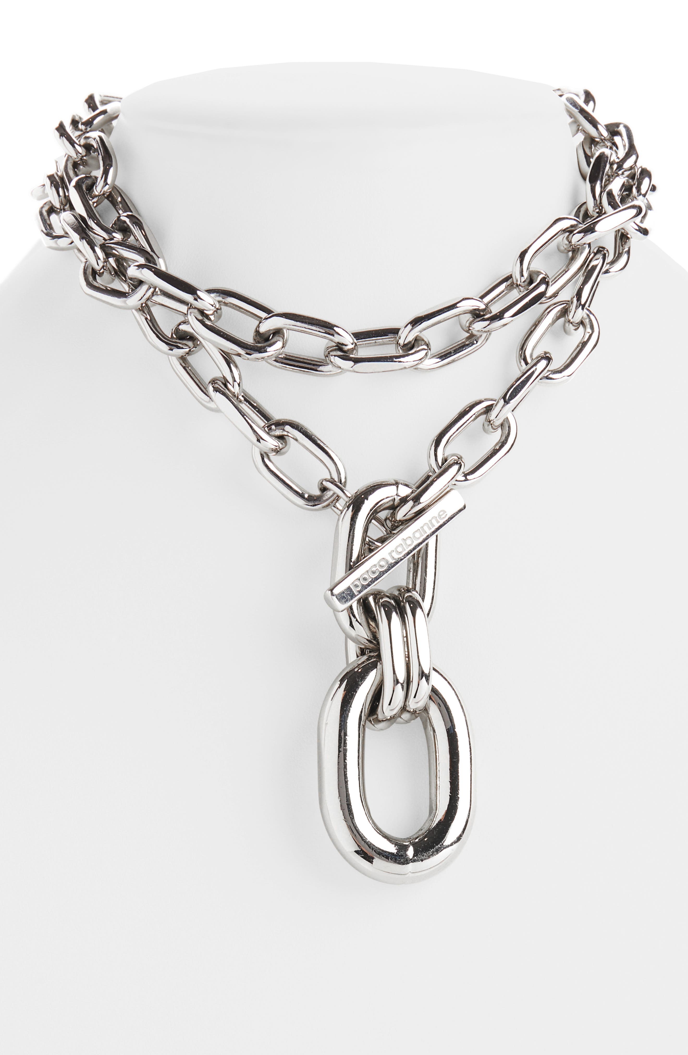 Rabanne XL Chunky Link Pendant Necklace in P040 Silver at Nordstrom - 2