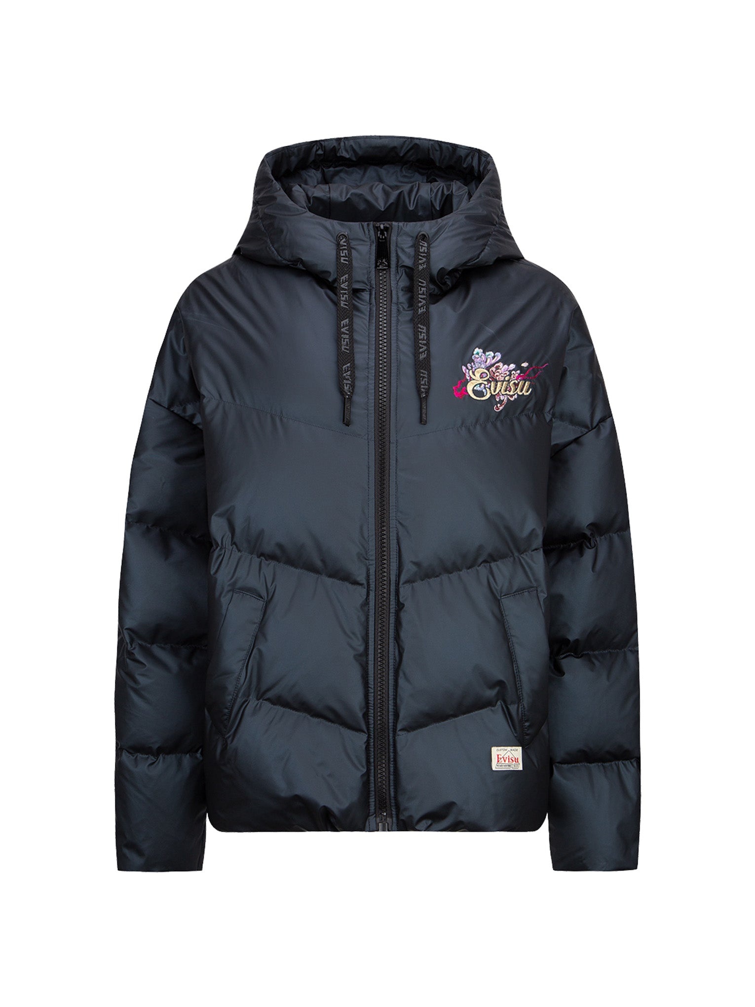 Logo and Chrysanthemum Motif Embroidered Down Jacket - 14