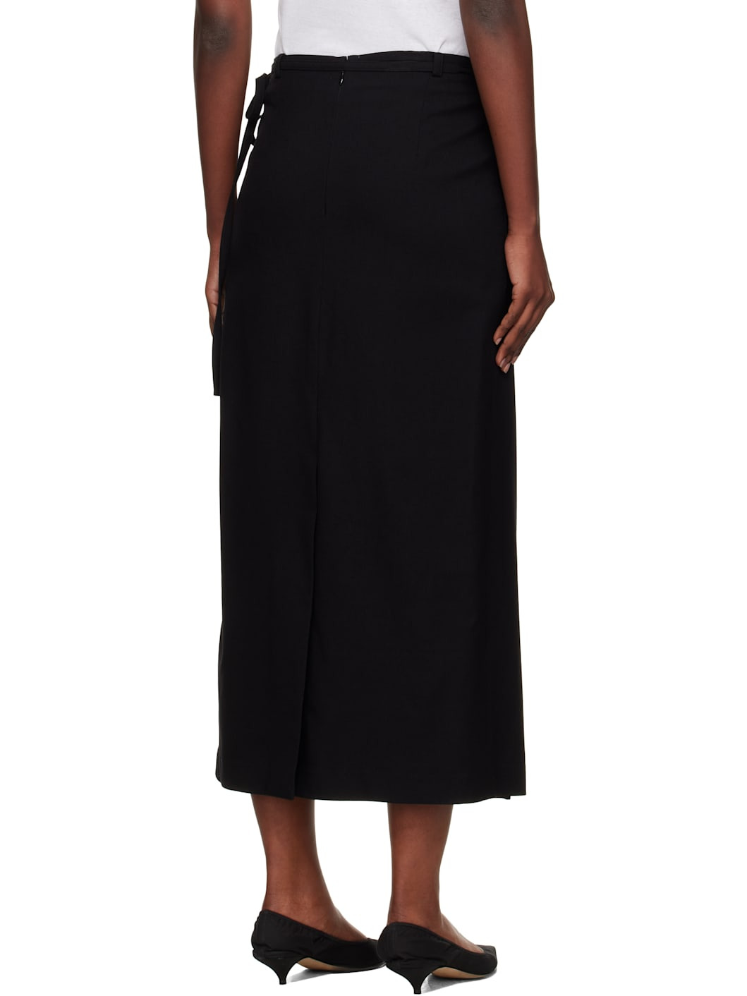 Black Wrap Maxi Skirt - 3