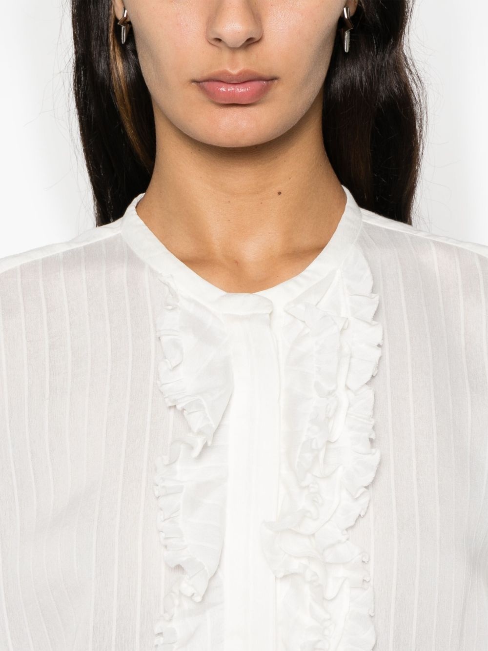 ruffled-trim shirt - 5