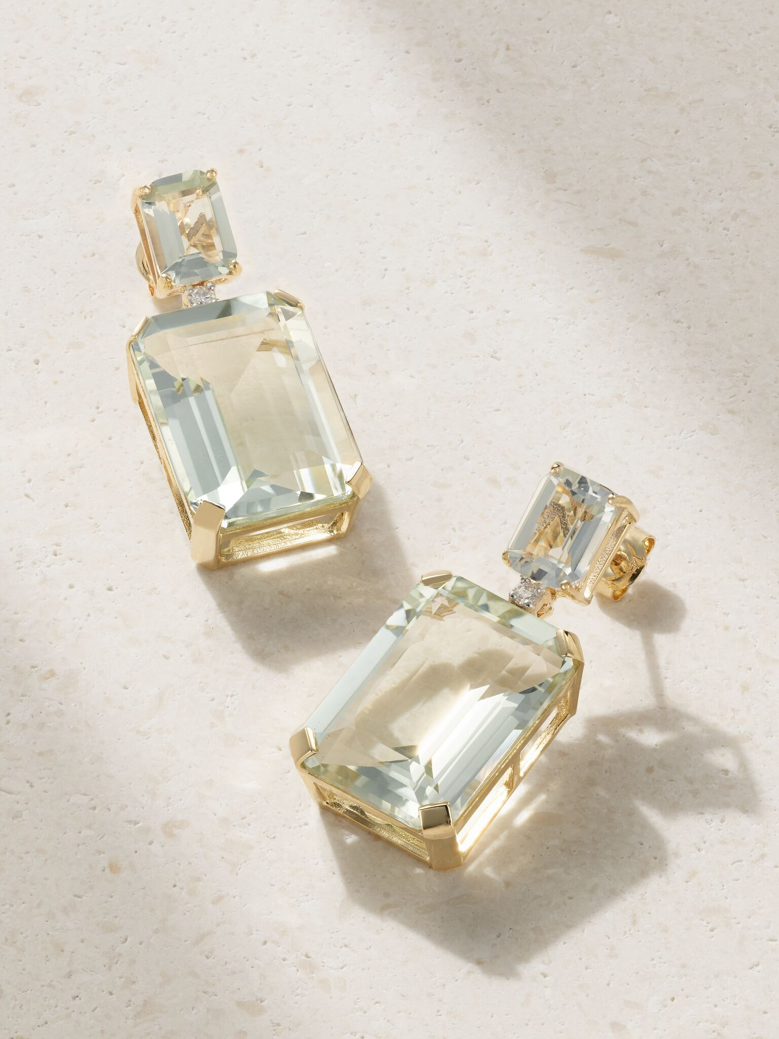 14-karat gold, amethyst and diamond earrings Gold - 1