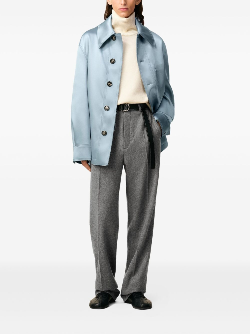 Ami De Coeur button-up satin jacket - 3