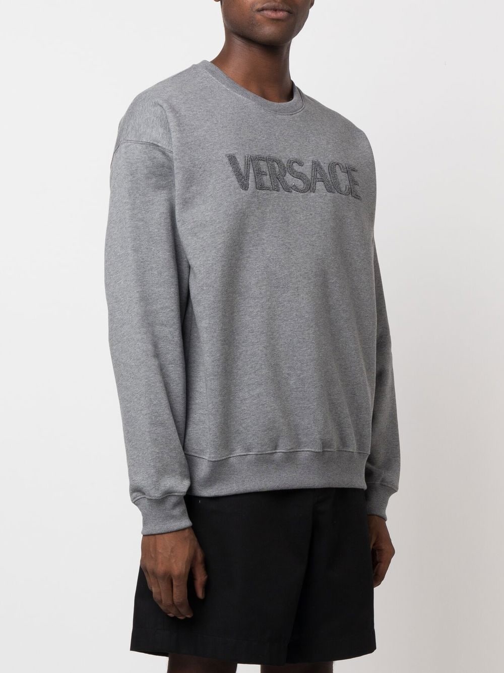 logo-embroidered jersey sweatshirt - 3