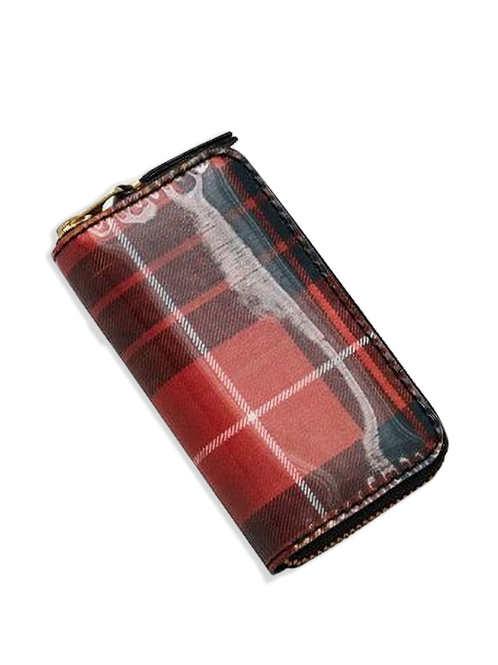plaid zip-around wallet - 3