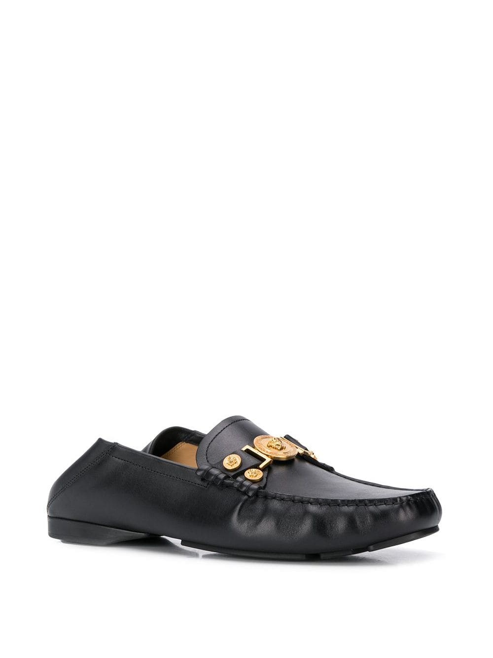 Medusa medallion leather loafers - 2