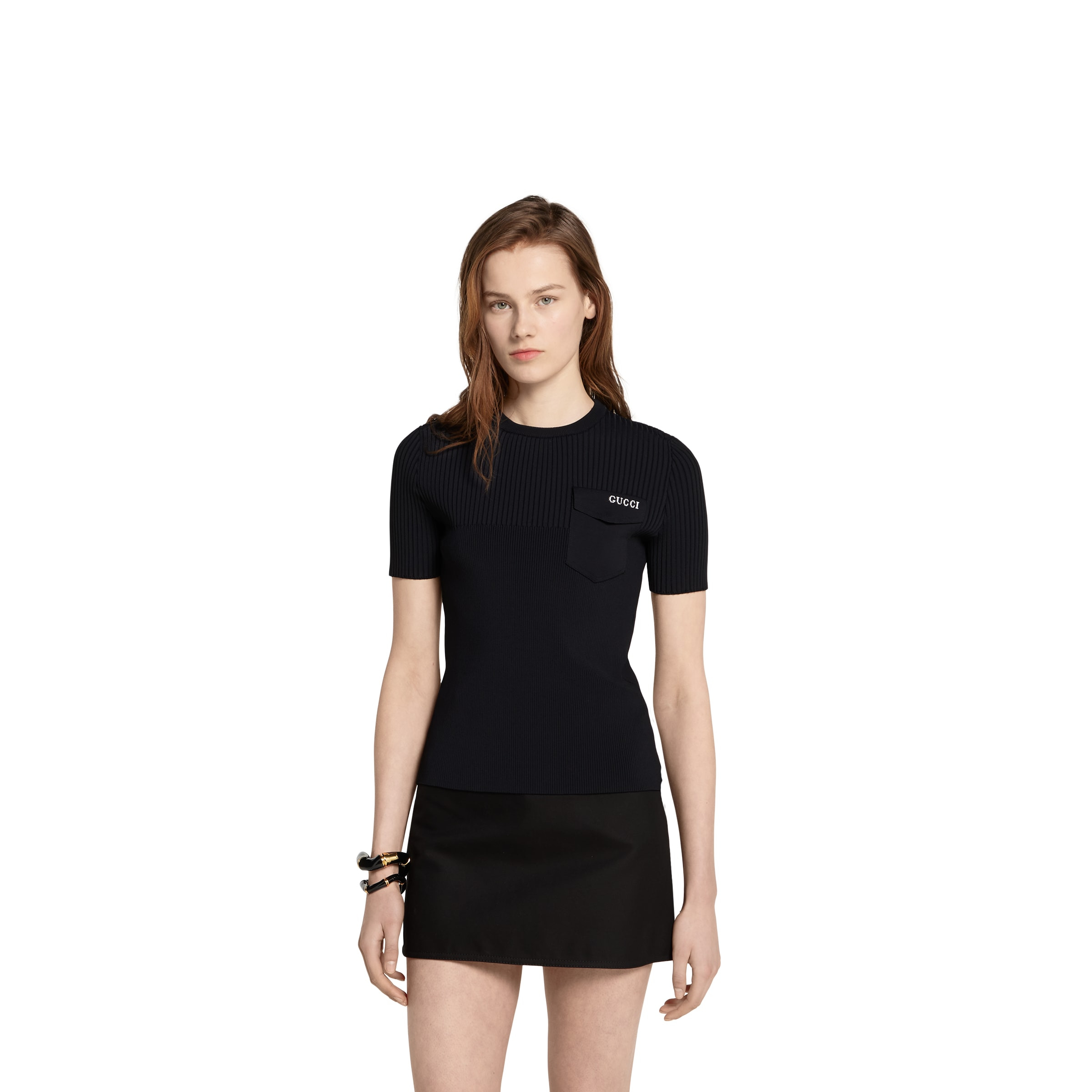 Rib fabric top with intarsia - 3