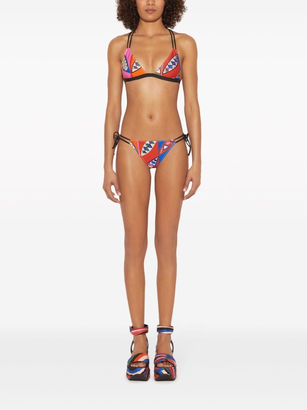 geometric-print triangle bikini top - 3