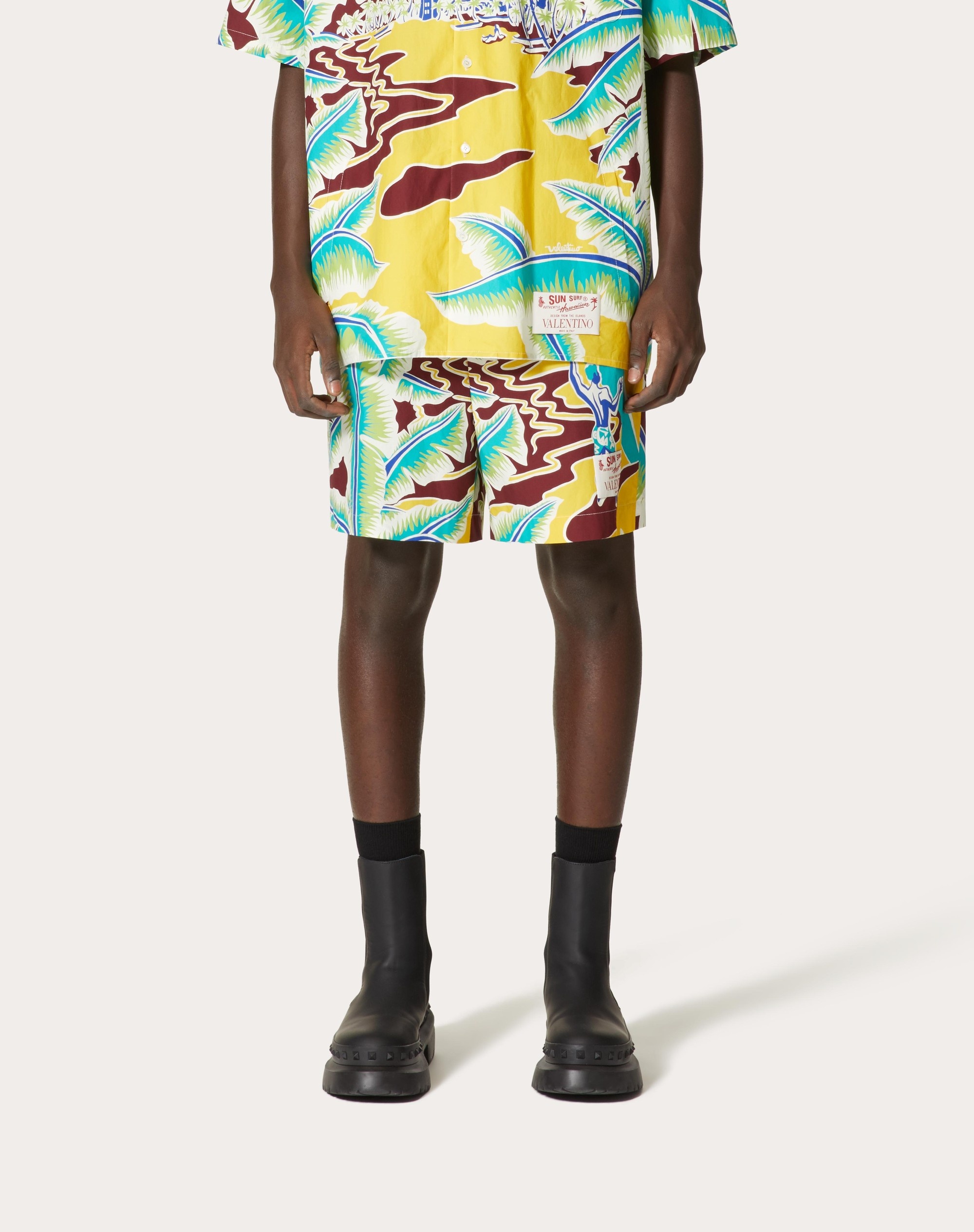 COTTON BERMUDA SHORTS WITH SURF RIDER PRINT - 3