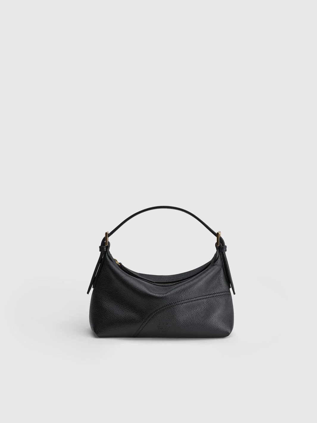 Vadena Black Grained Leather Pouch - 1