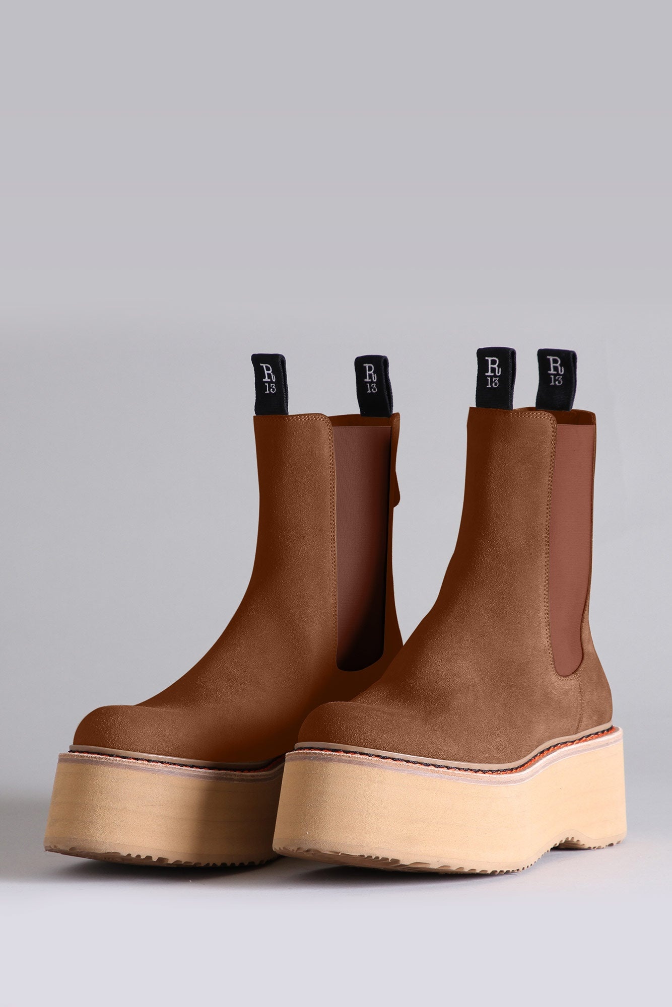 DOUBLE STACK CHELSEA BOOT - BROWN SUEDE | R13 - 1