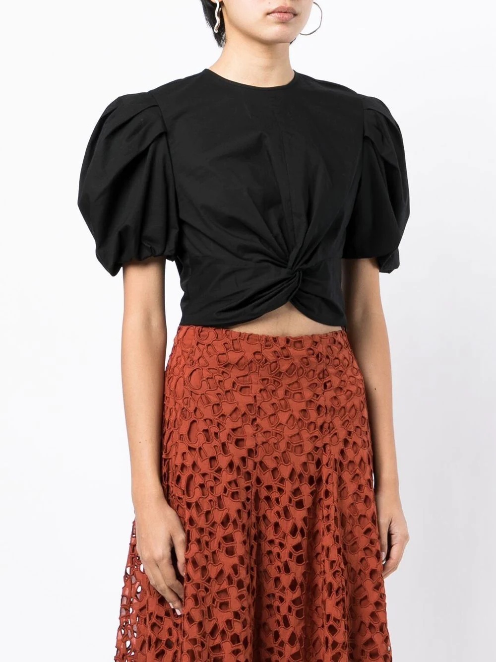 cropped knot T-shirt - 3