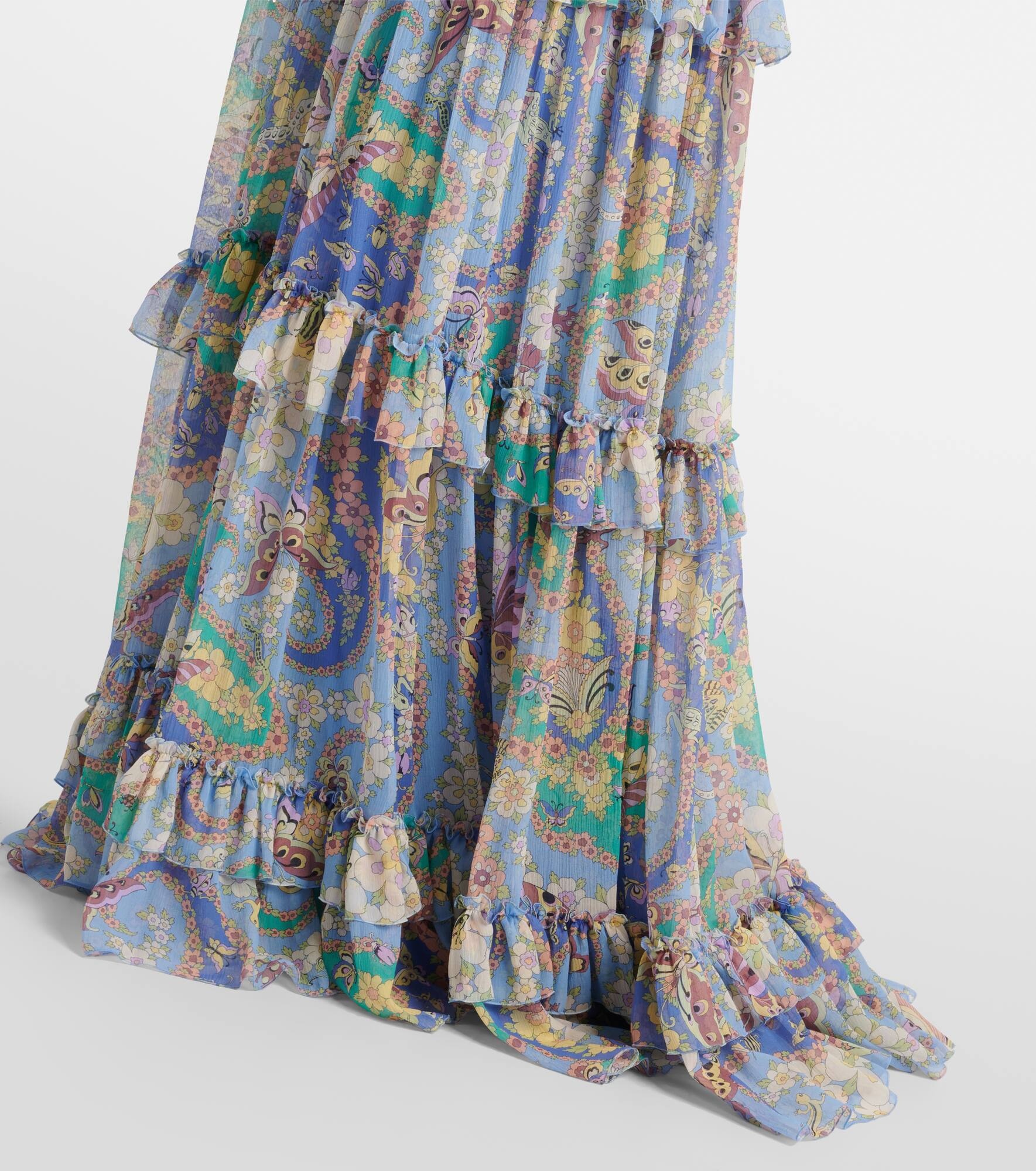 Floral silk gown - 5