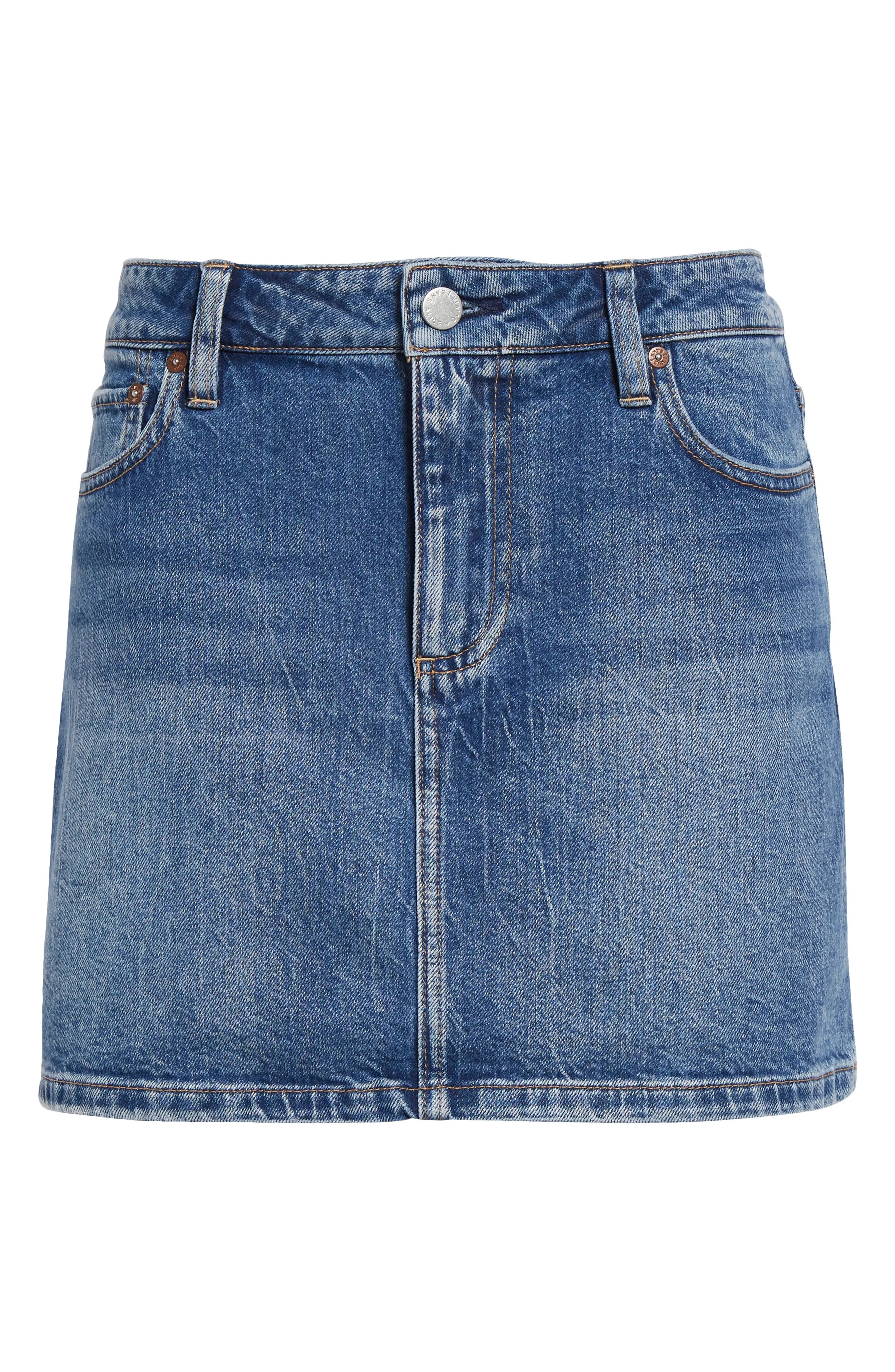 Joss Buckle Back Denim Miniskirt - 5